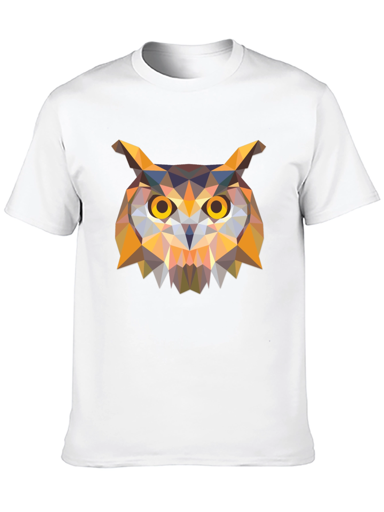 Geometric Owl Graphic Tee - Stylish Mens Black T-Shirt