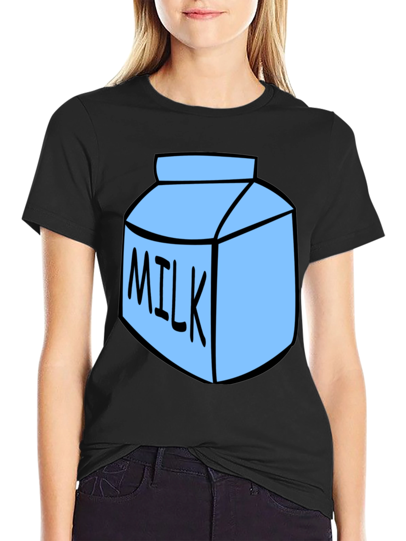 Milk Carton Graphic T-Shirt - Black