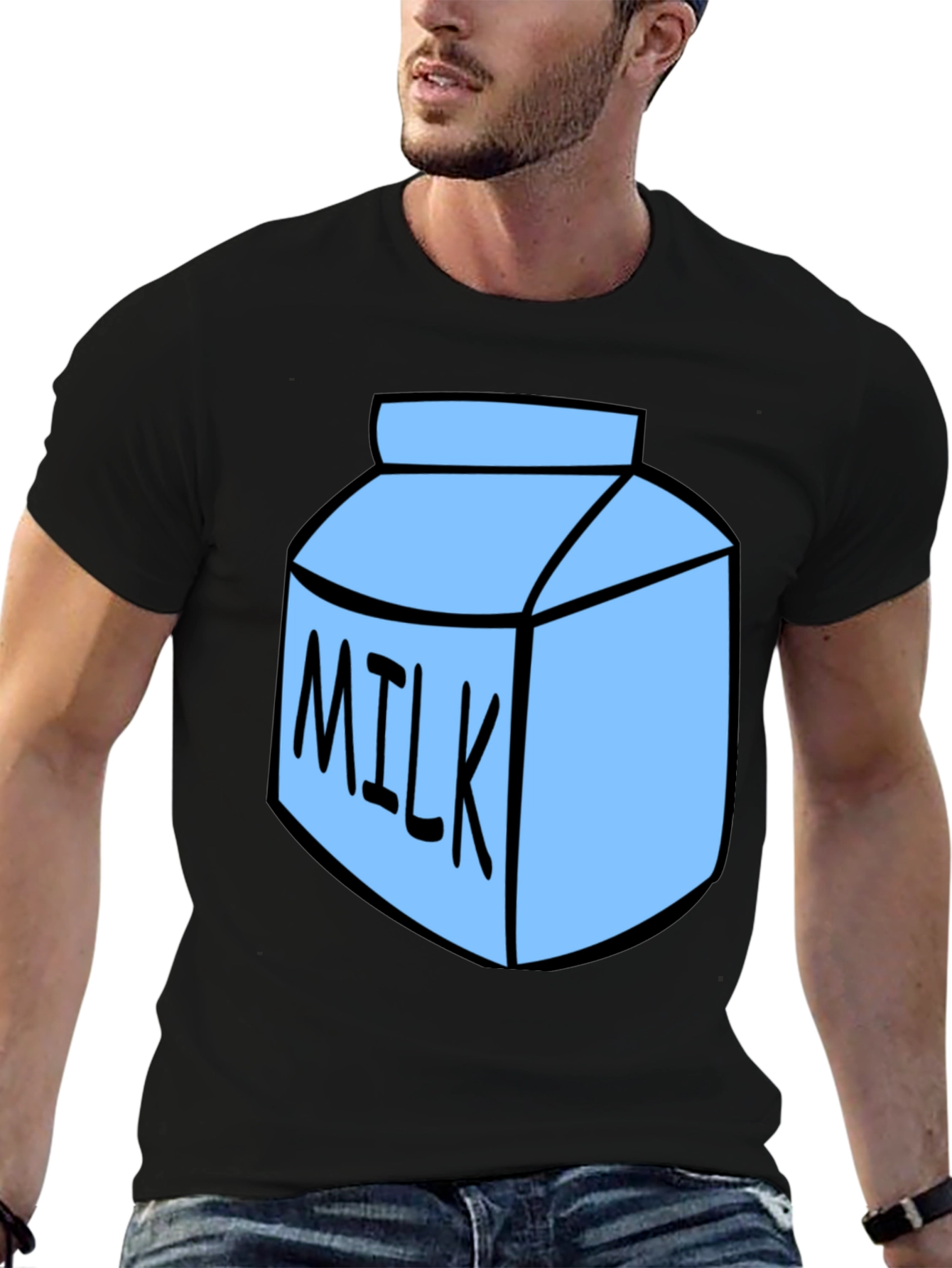 Milk Carton Graphic T-Shirt - Black