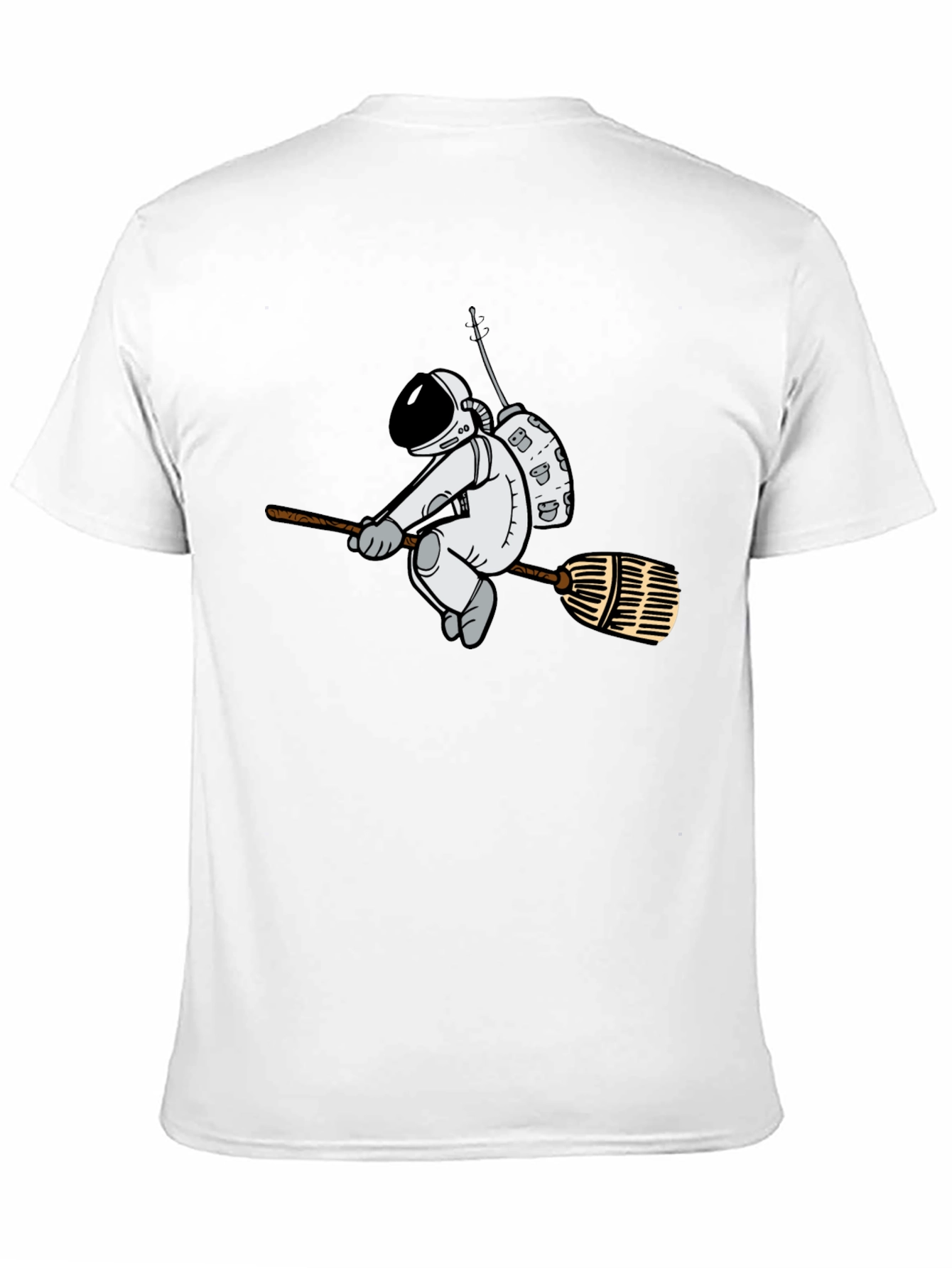 Astronaut Broom T-Shirt - Black