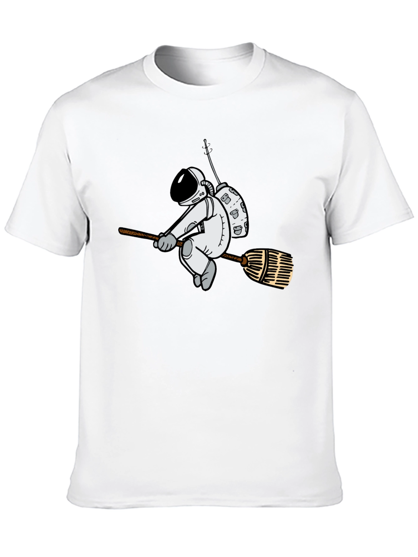 Astronaut Broom T-Shirt - Black