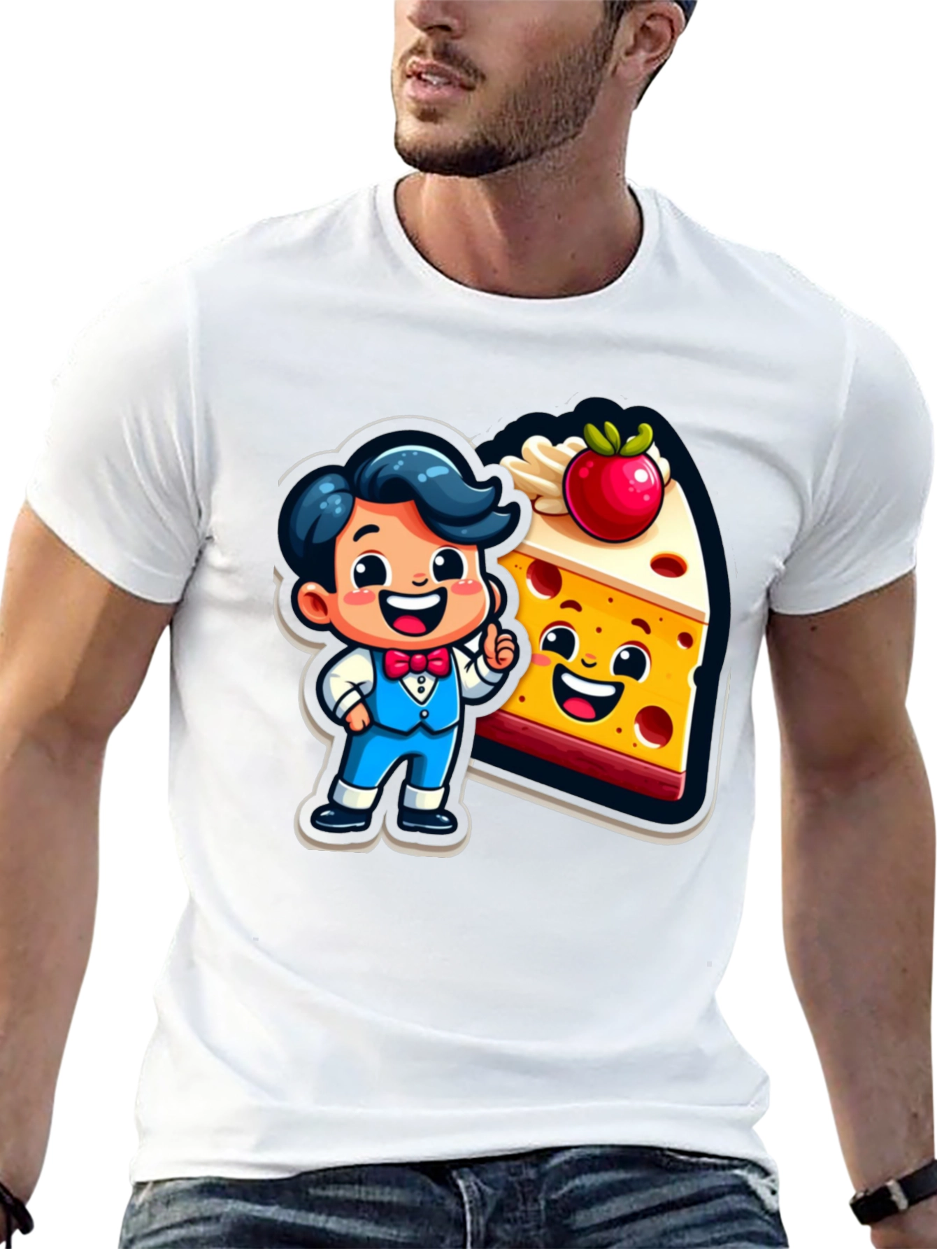 Cartoon Character & Cake T-Shirt