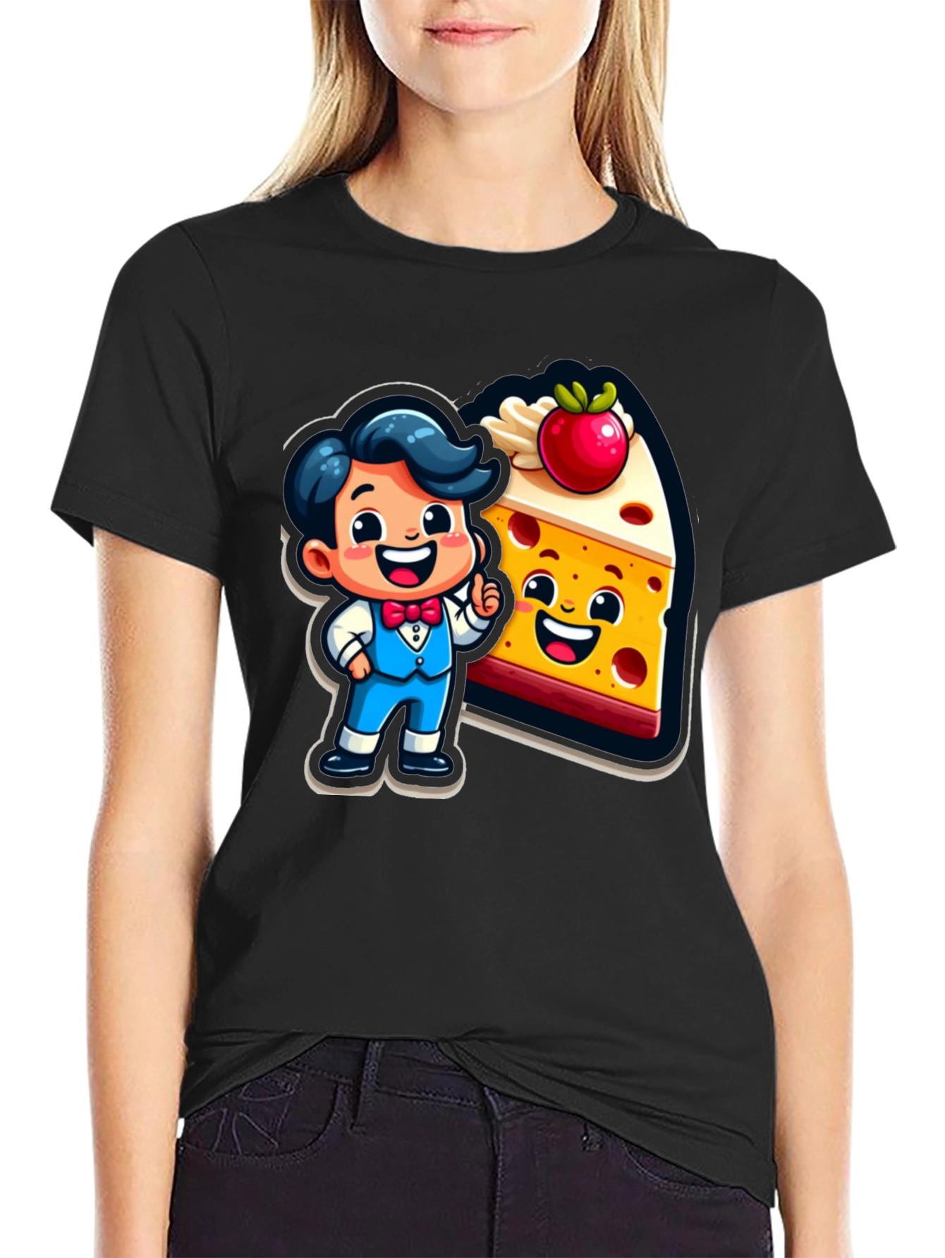 Cartoon Character & Cake T-Shirt