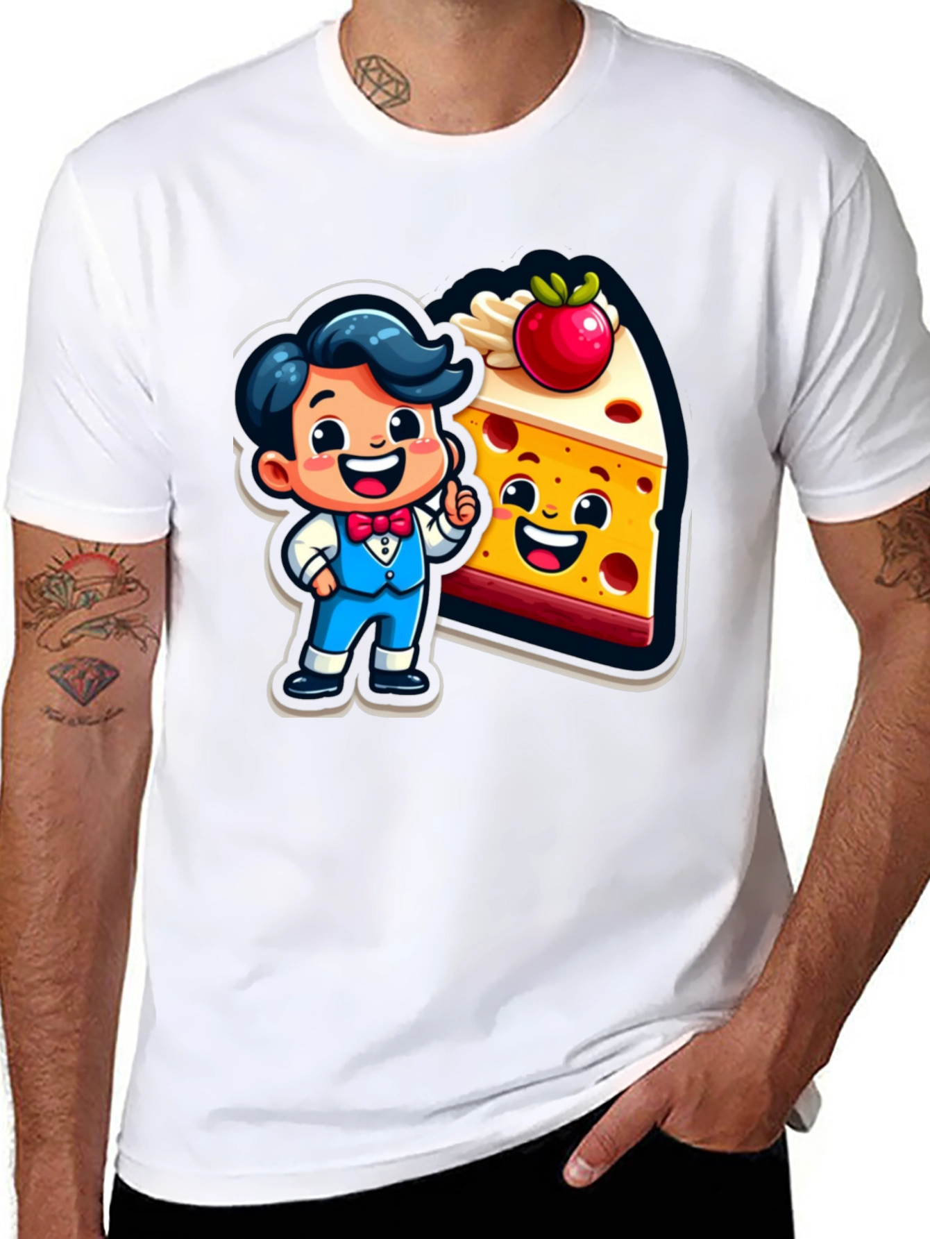Cartoon Character & Cake T-Shirt