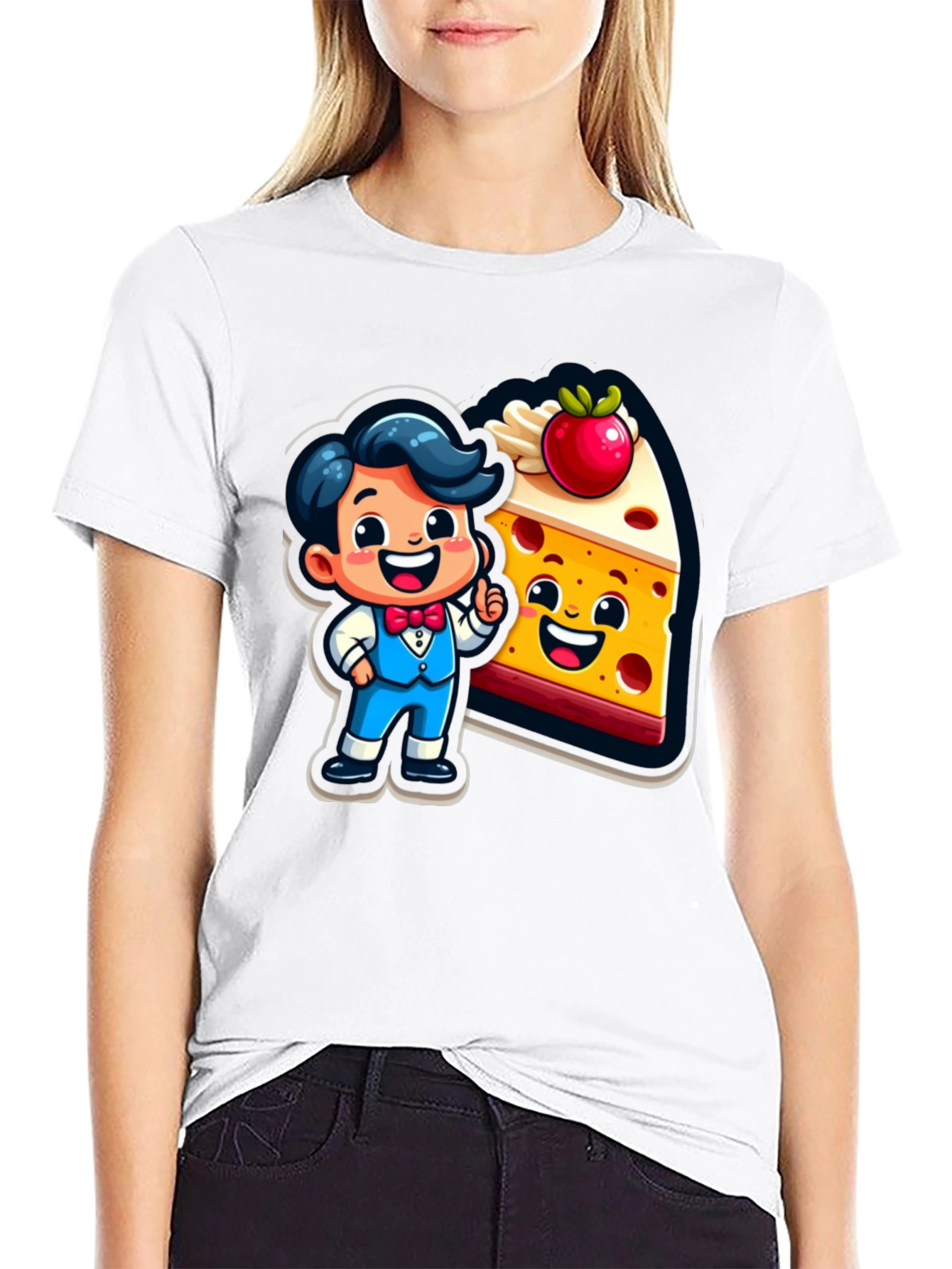 Cartoon Character & Cake T-Shirt