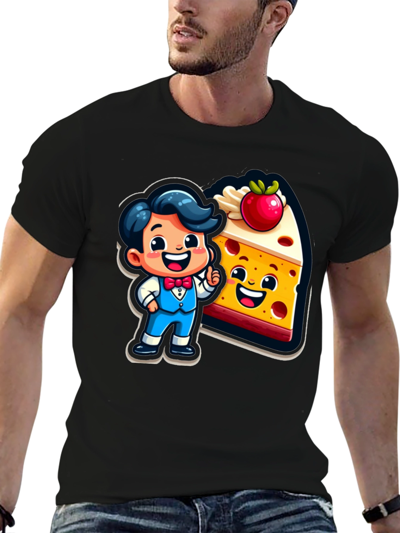 Cartoon Character & Cake T-Shirt