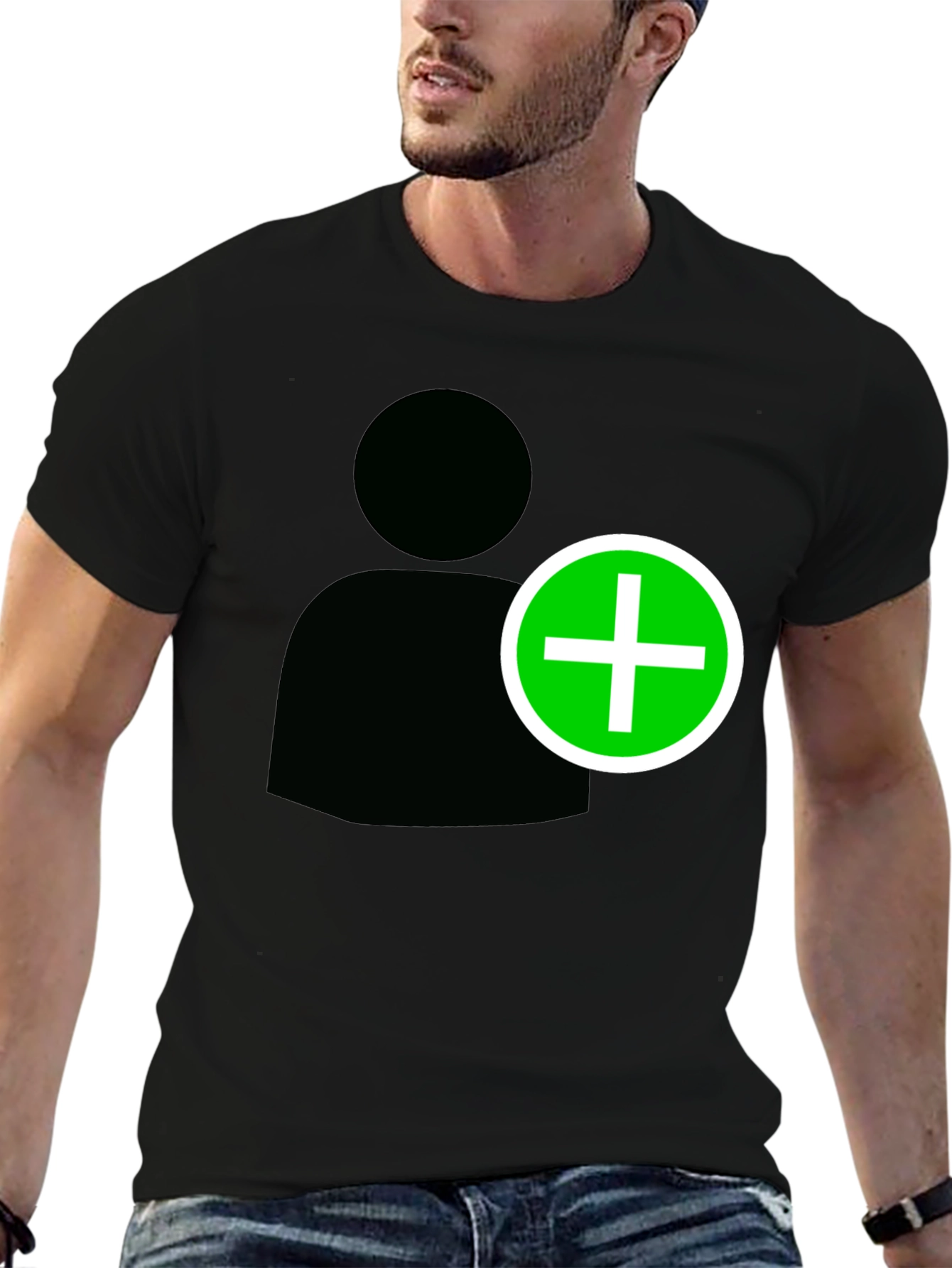 Add Contact Black T-Shirt