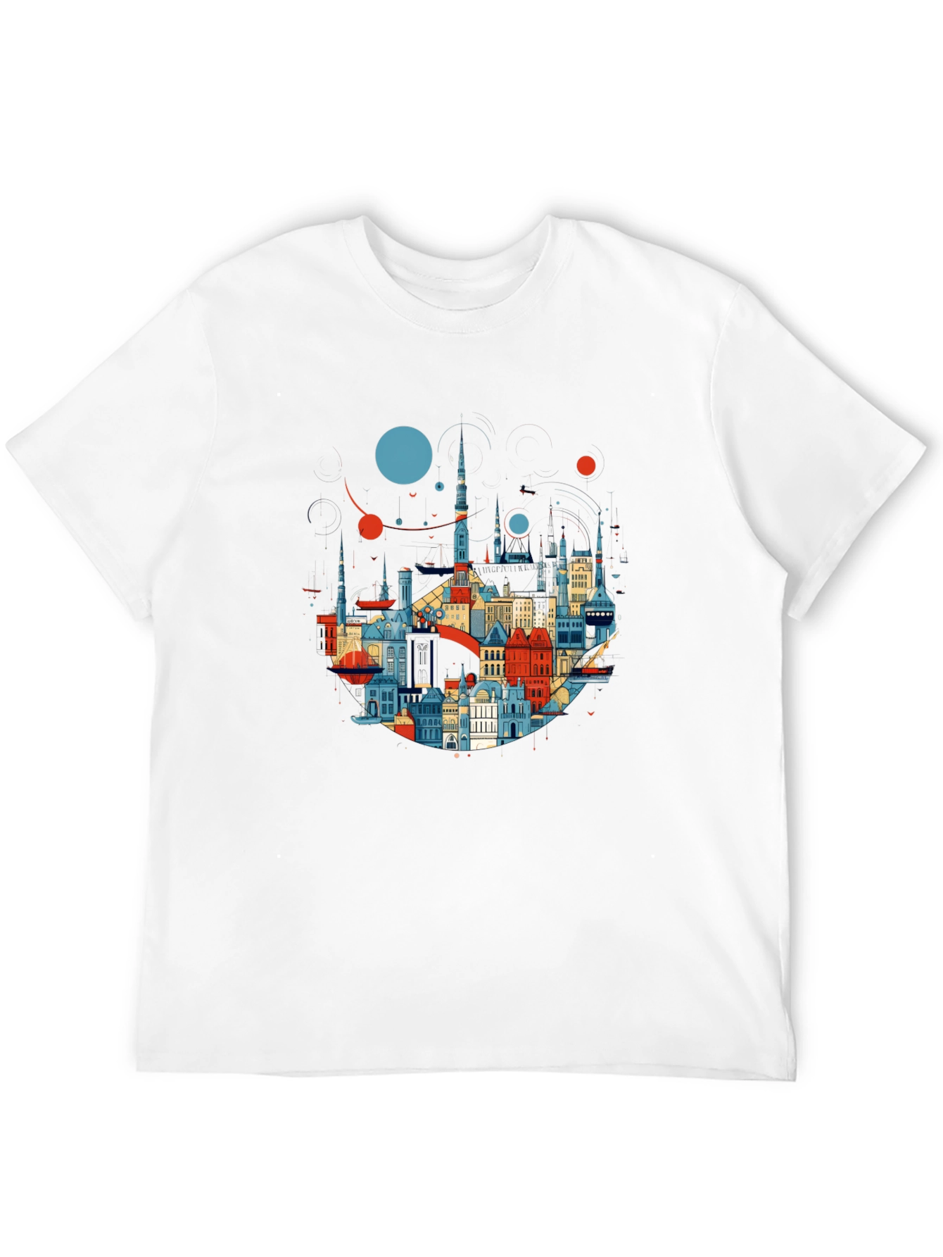 Cityscape Graphic Tee - Stylish Black Cotton T-Shirt