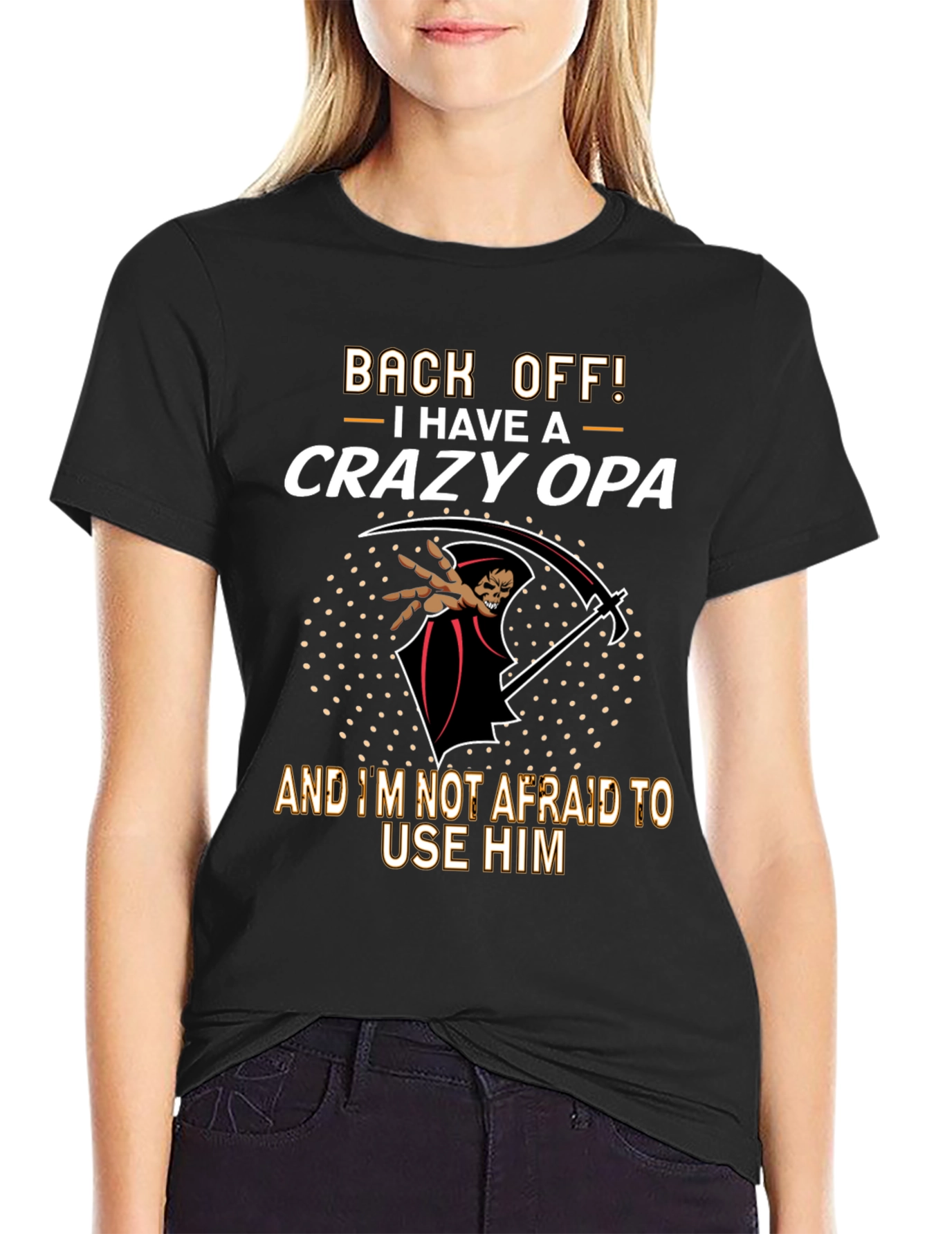 Back Off Crazy Opa T-Shirt - Funny Grandpa Gift