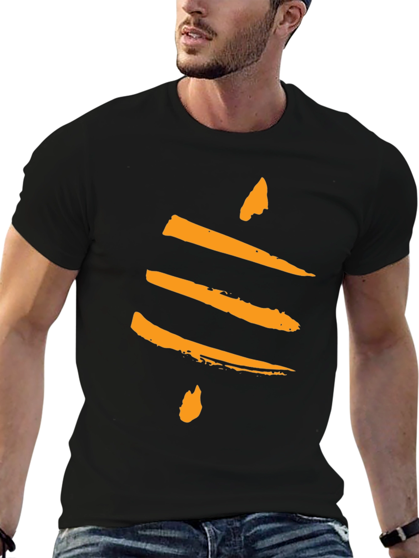 Abstract Brush Stroke Graphic Print T-Shirt