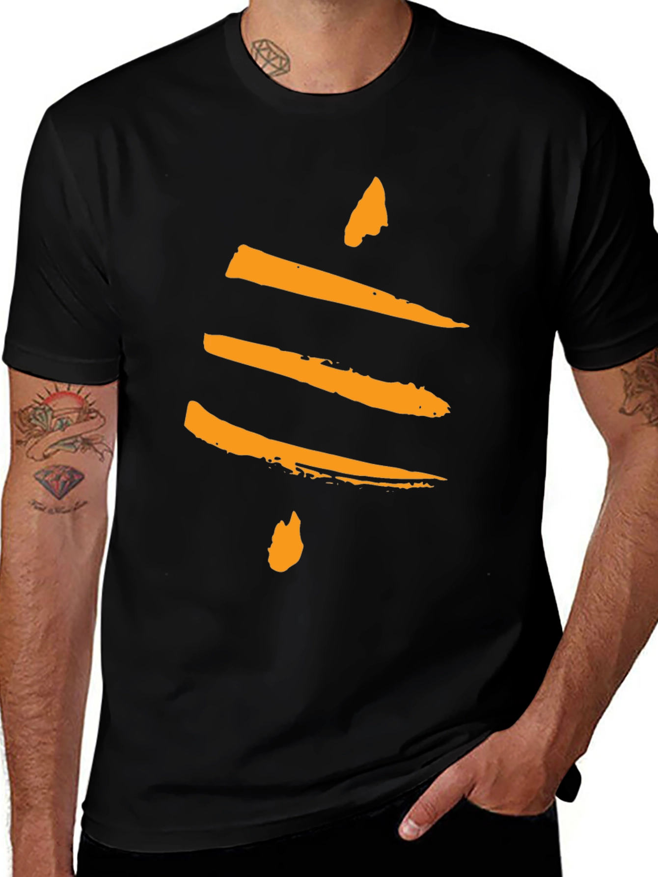 Abstract Brush Stroke Graphic Print T-Shirt