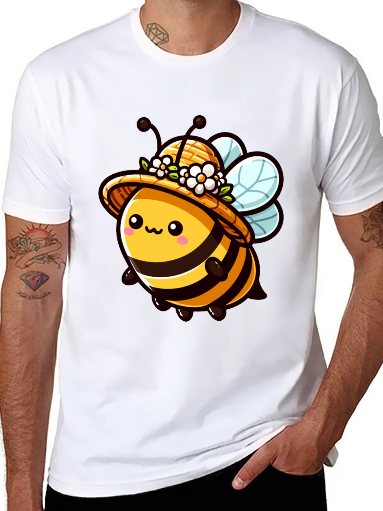 Cute Bee in Hat Graphic Tee