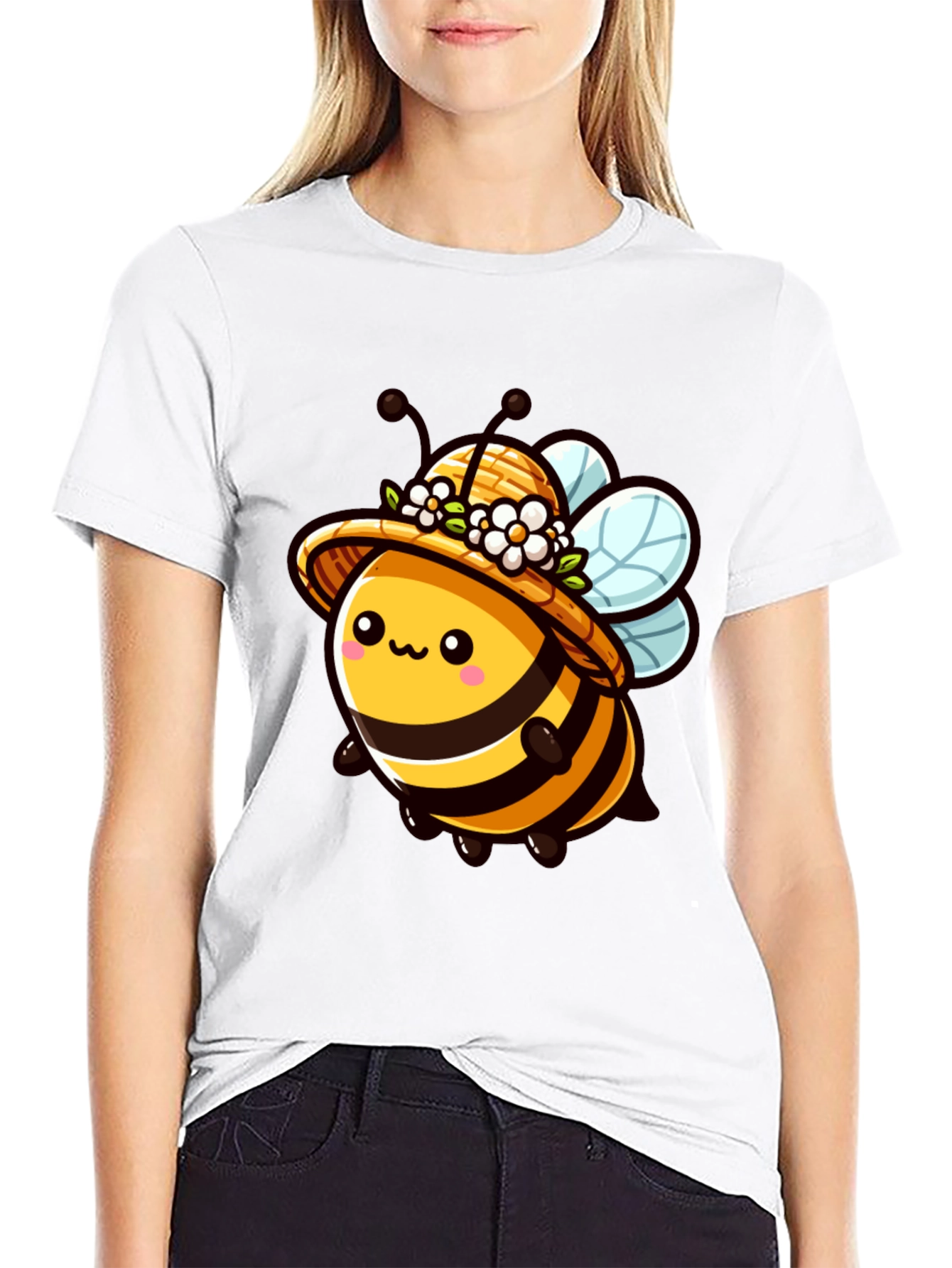 Cute Bee in Hat Graphic Tee