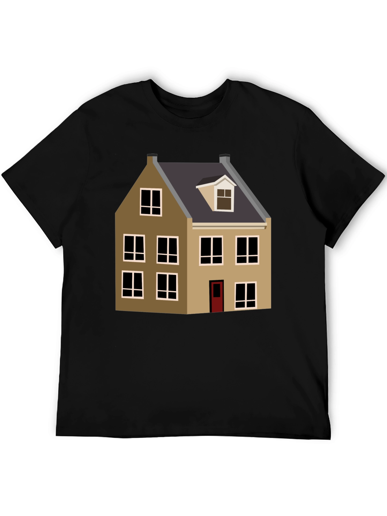 House Graphic Tee - Black Cotton Blend