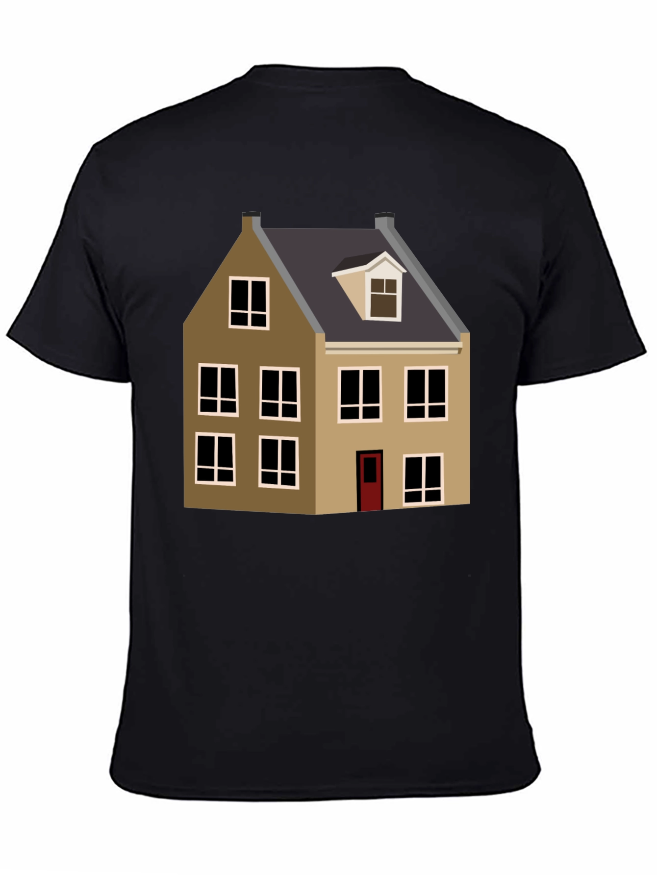 House Graphic Tee - Black Cotton Blend
