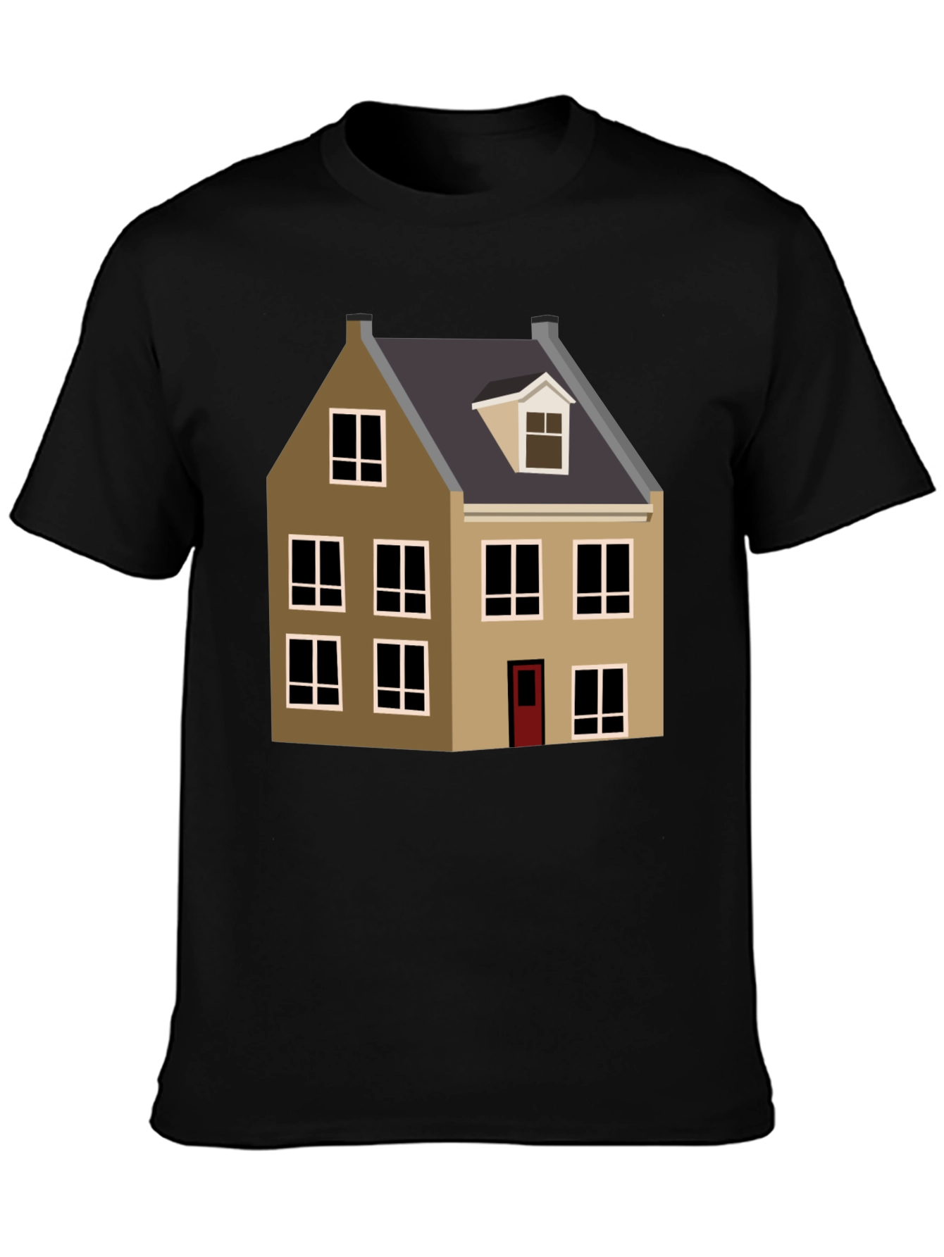 House Graphic Tee - Black Cotton Blend