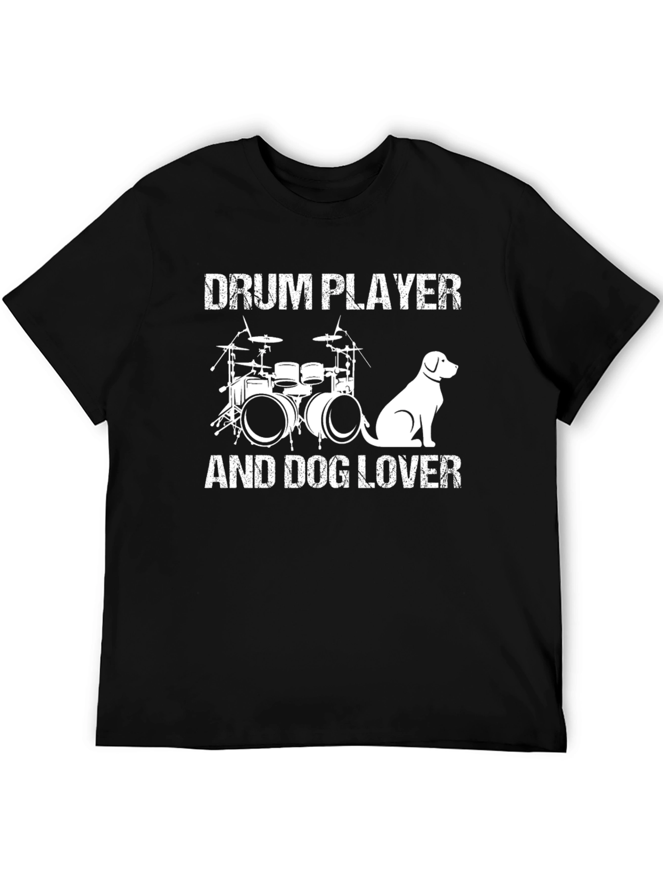 Drum Player and Dog Lover Black T-Shirt