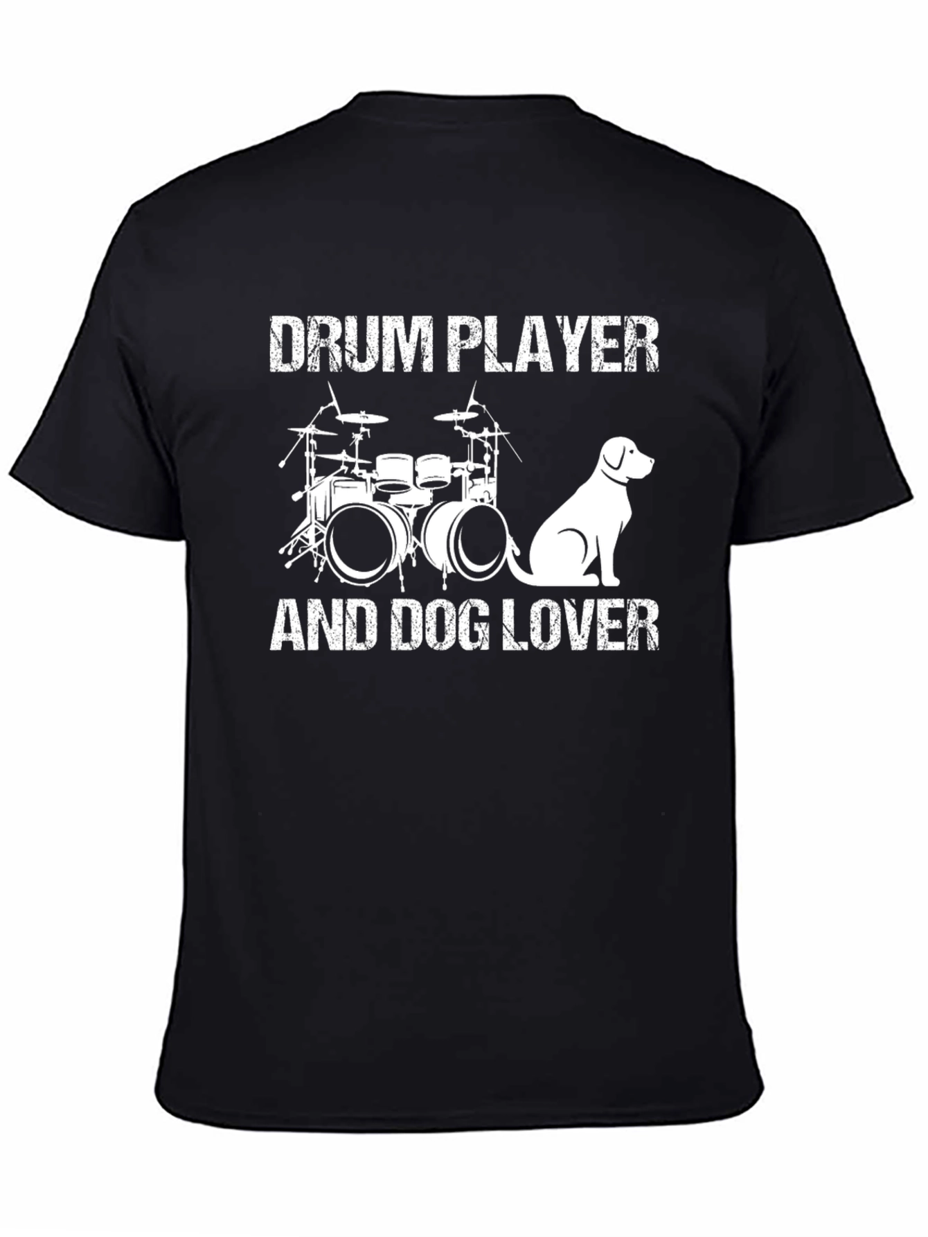 Drum Player and Dog Lover Black T-Shirt