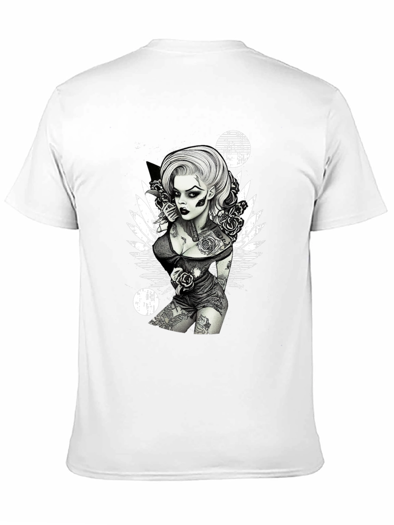 Tattooed Woman Graphic Black T-Shirt