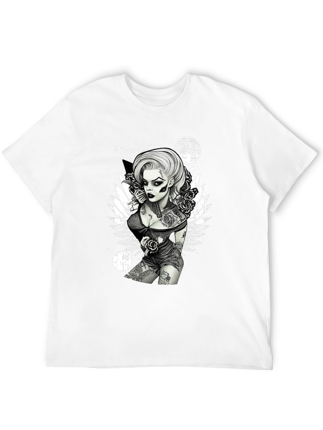 Tattooed Woman Graphic Black T-Shirt