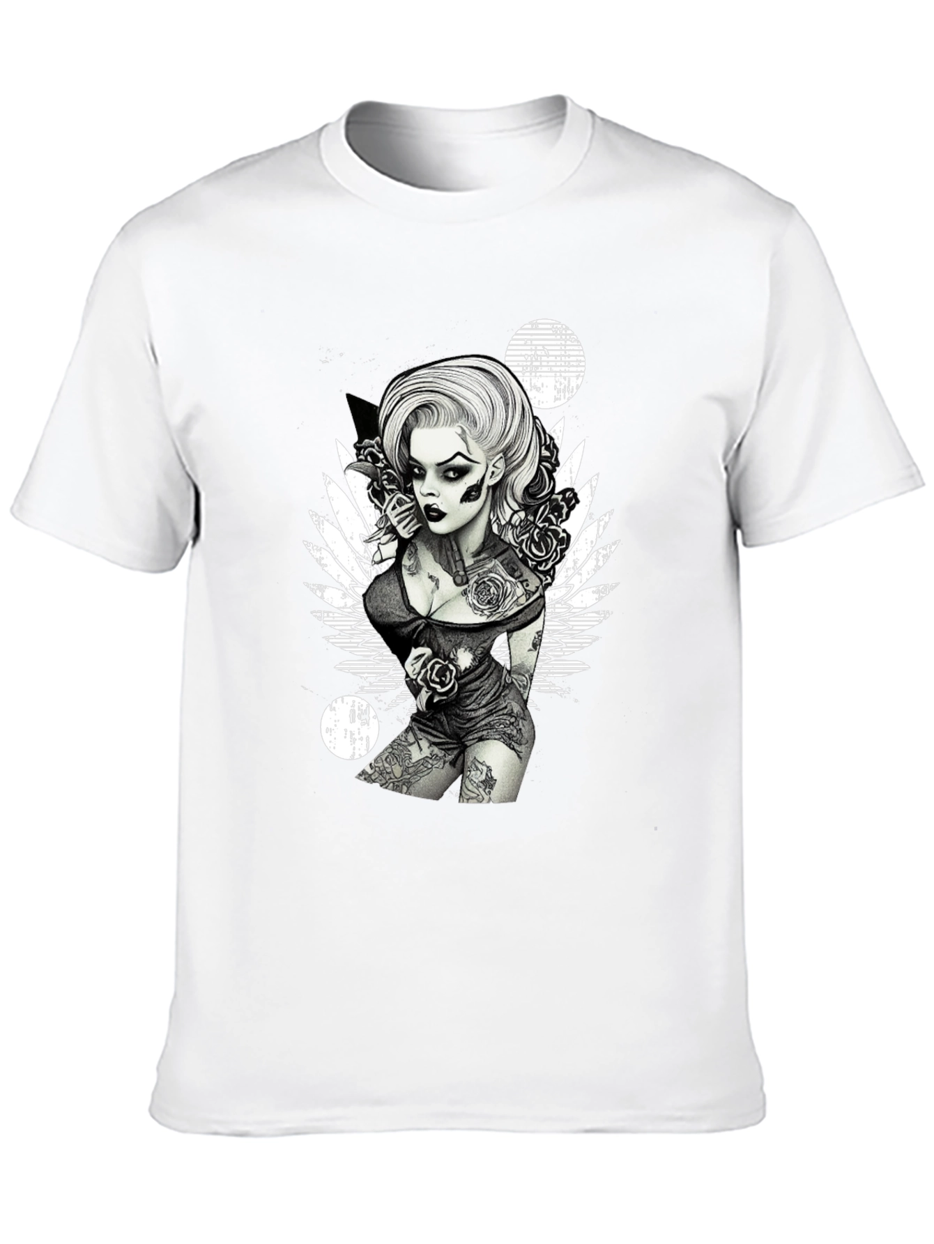 Tattooed Woman Graphic Black T-Shirt