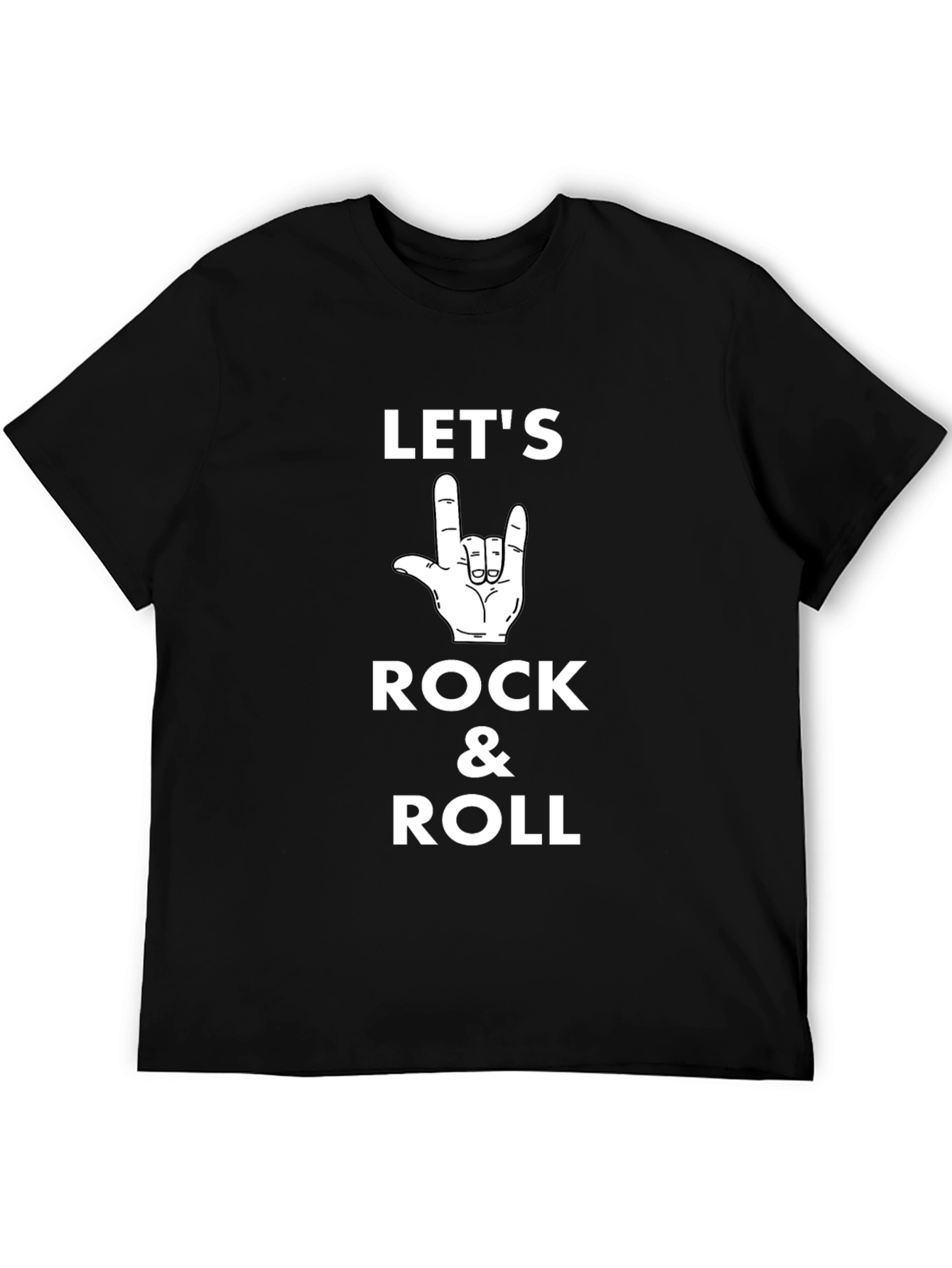 Lets Rock & Roll Black Graphic T-Shirt