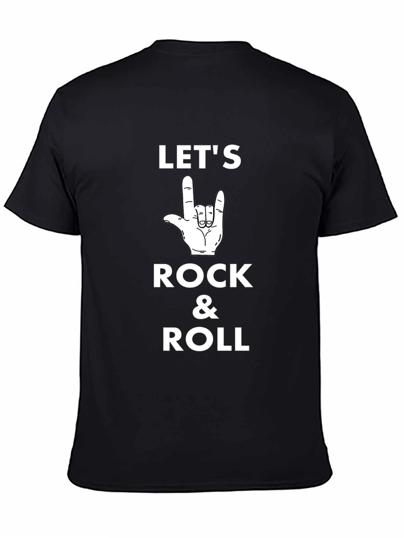 Lets Rock & Roll Black Graphic T-Shirt