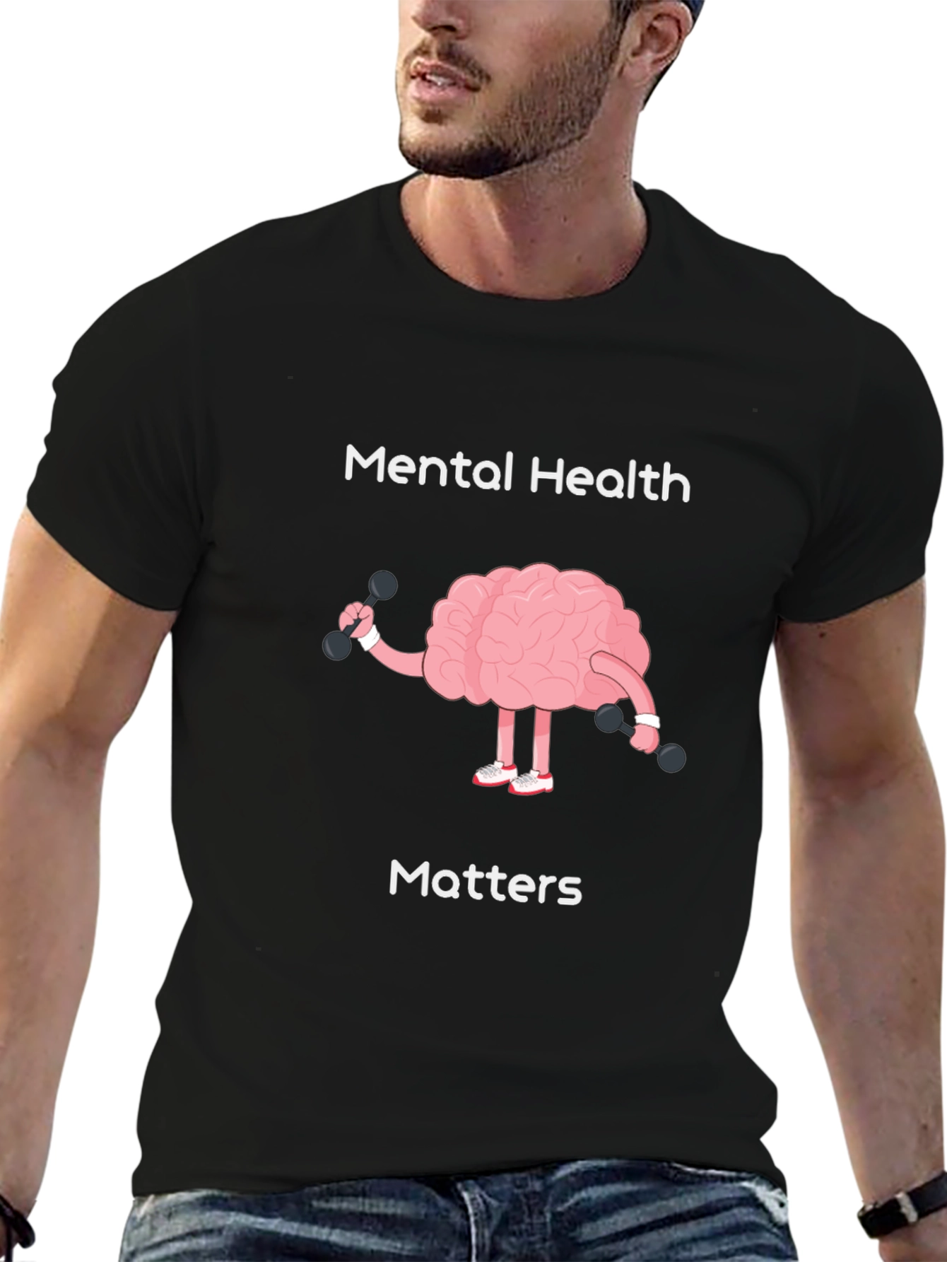 Mental Health Matters Brain Lifting Weights T-Shirt