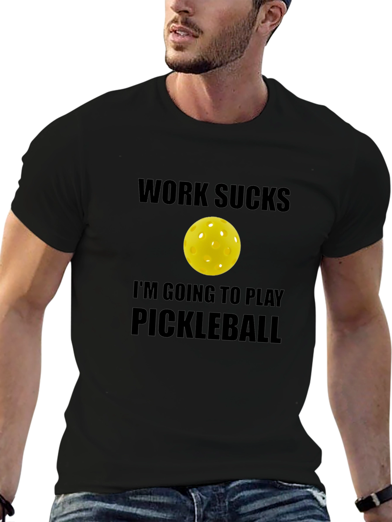 Funny Pickleball T-Shirt - Work Sucks Lets Play!