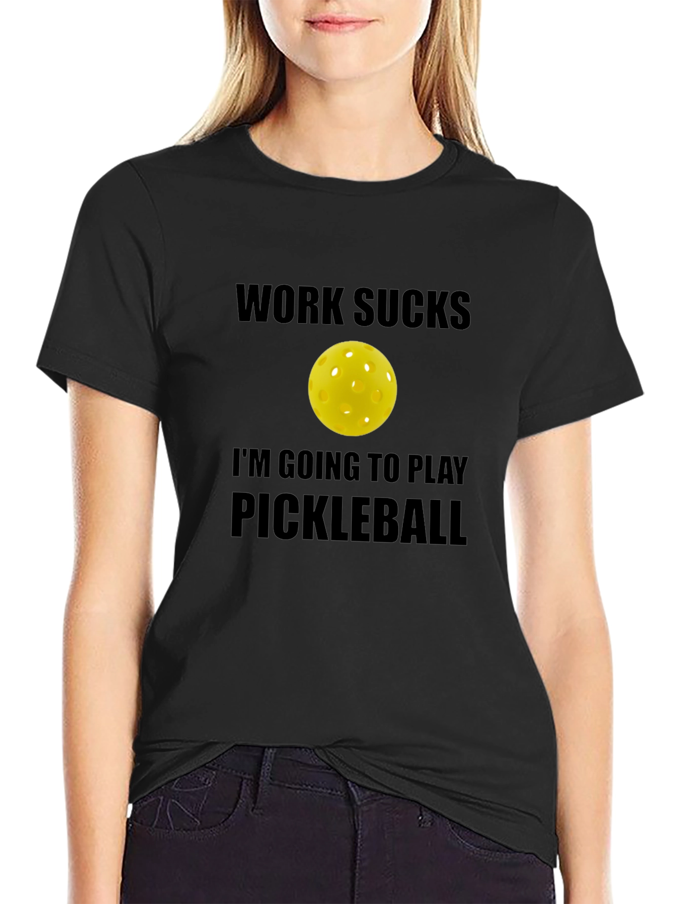 Funny Pickleball T-Shirt - Work Sucks Lets Play!
