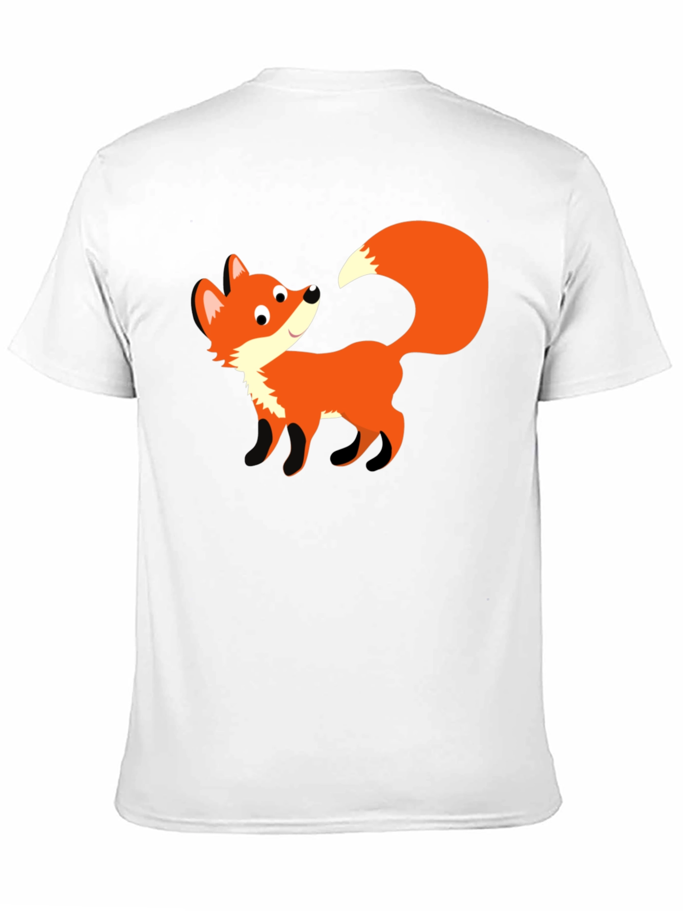 Cute Fox Graphic Black T-Shirt - Unisex
