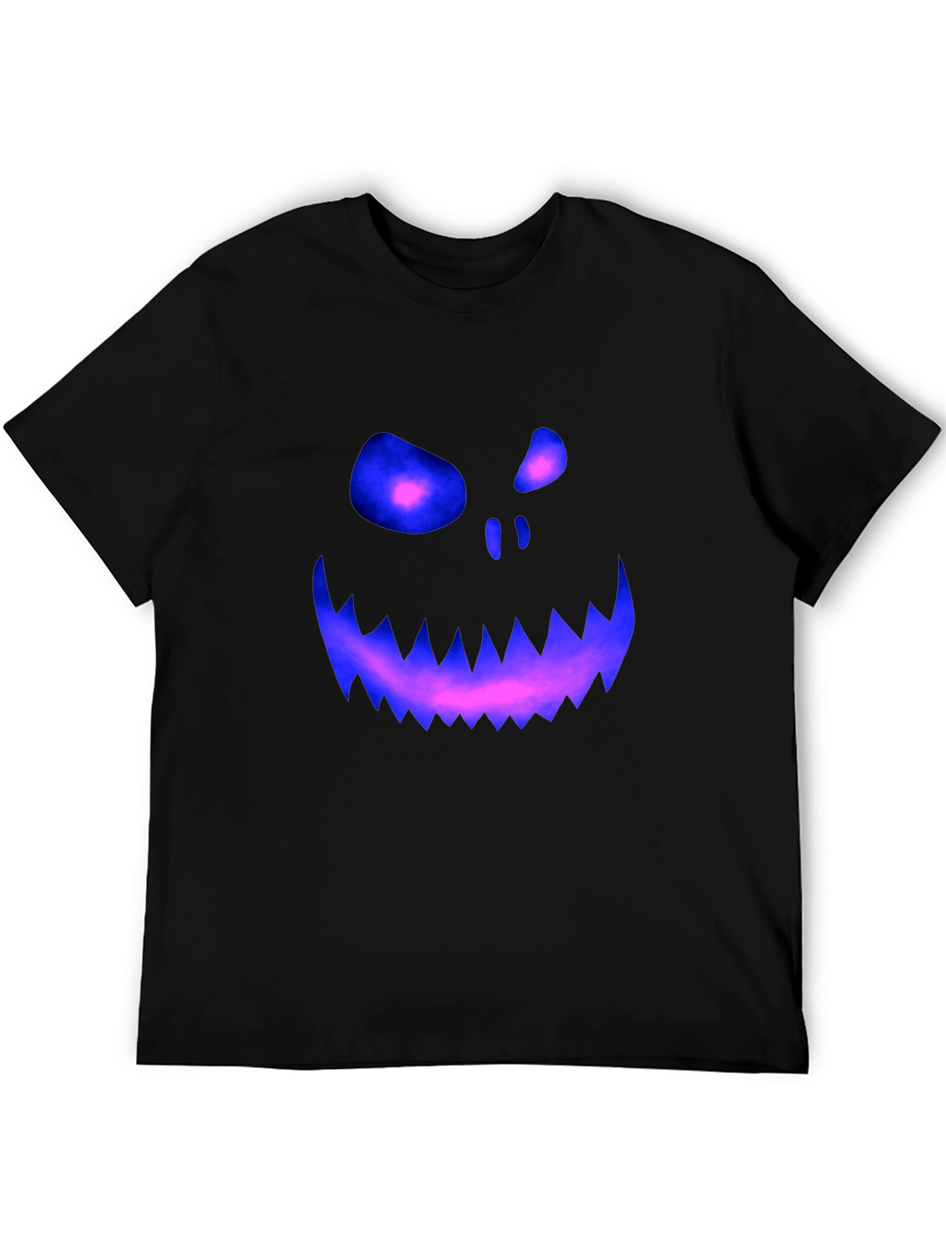 Halloween Graphic Tee: Scary Glowing Pumpkin Face
