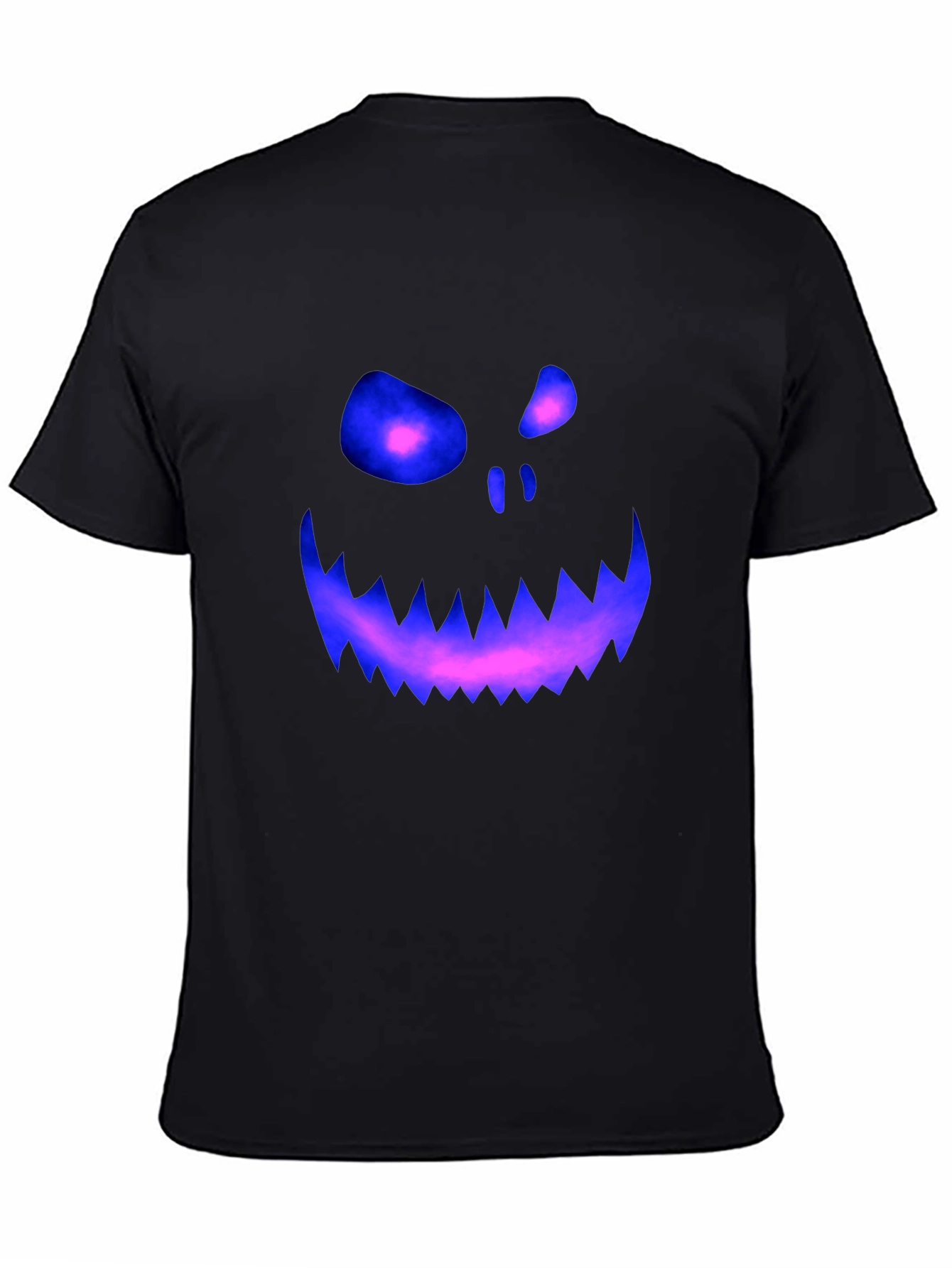 Halloween Graphic Tee: Scary Glowing Pumpkin Face