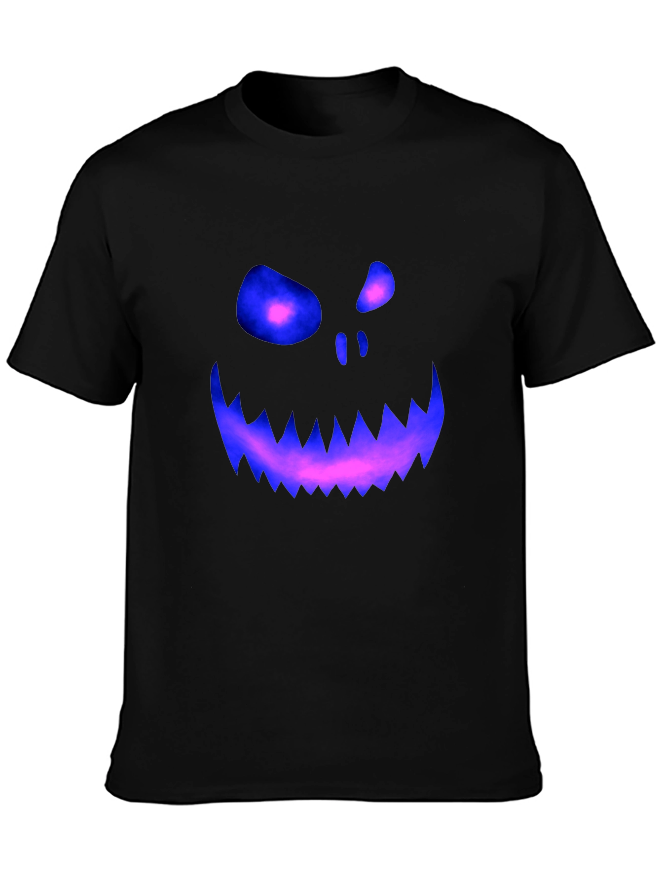 Halloween Graphic Tee: Scary Glowing Pumpkin Face