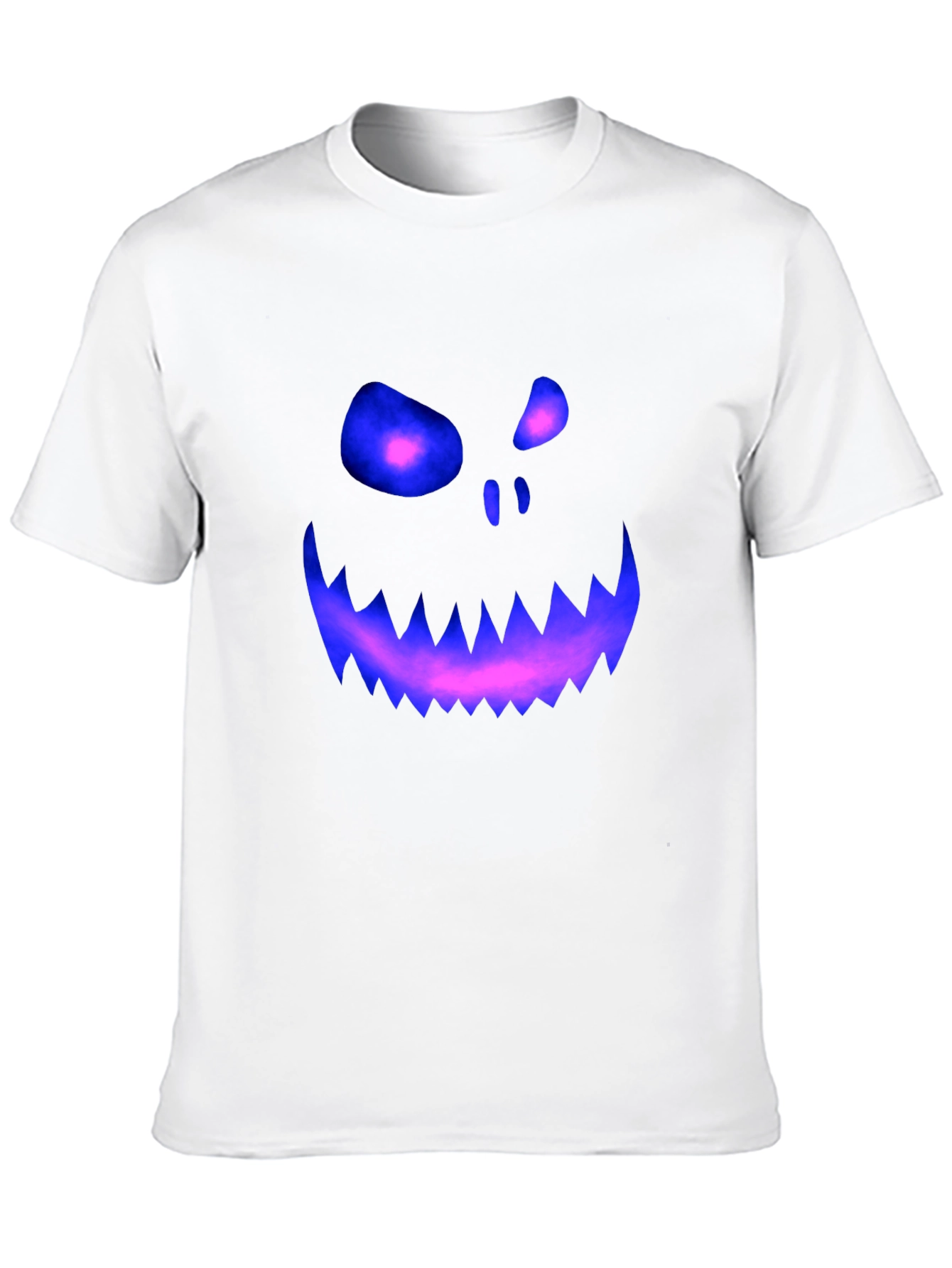 Halloween Graphic Tee: Scary Glowing Pumpkin Face