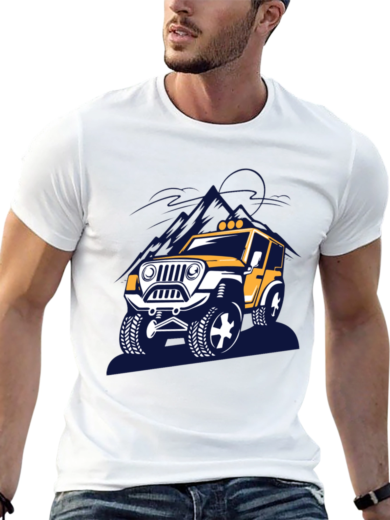 Off-Road Adventure T-Shirt - Yellow Jeep Design
