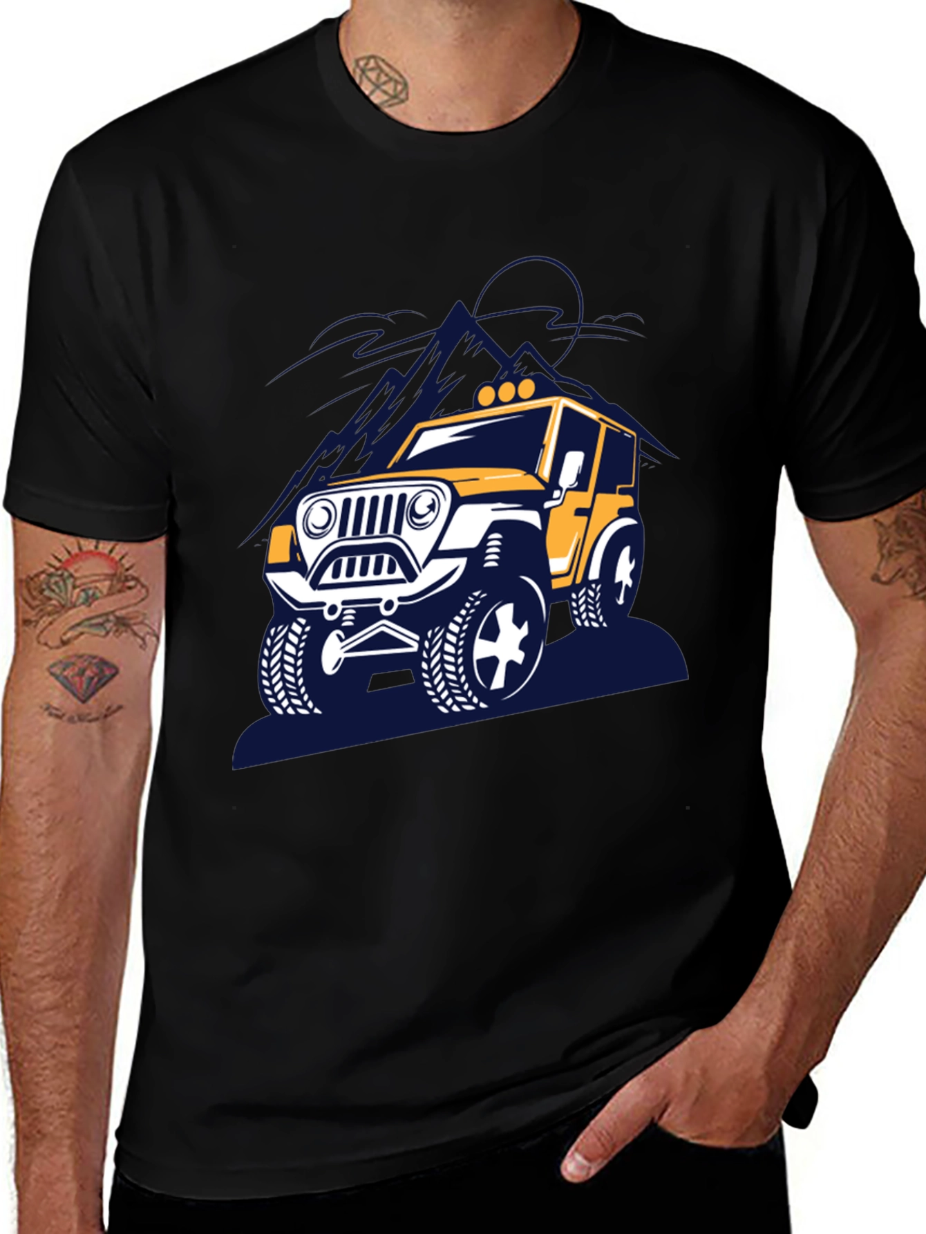 Off-Road Adventure T-Shirt - Yellow Jeep Design