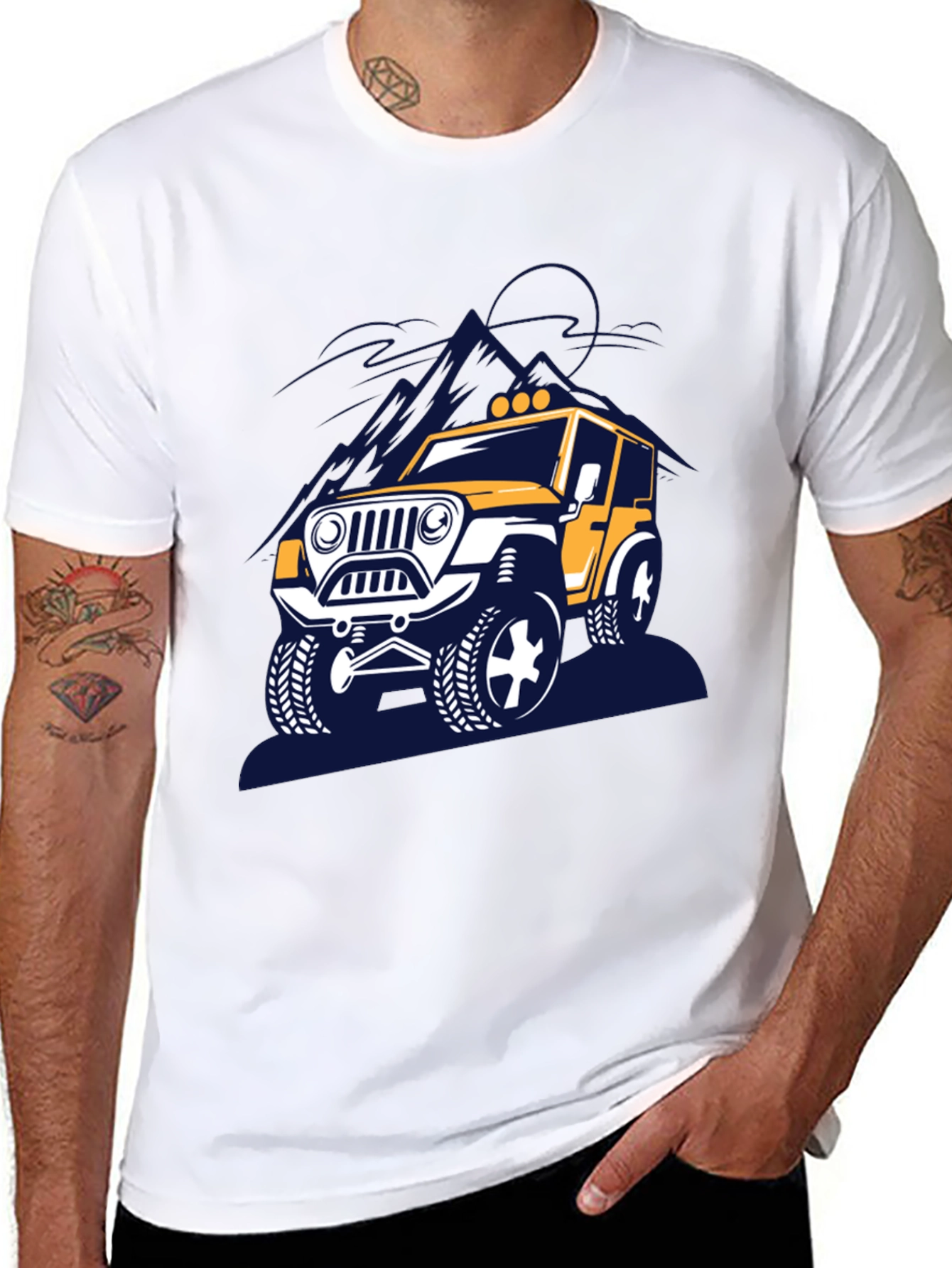 Off-Road Adventure T-Shirt - Yellow Jeep Design