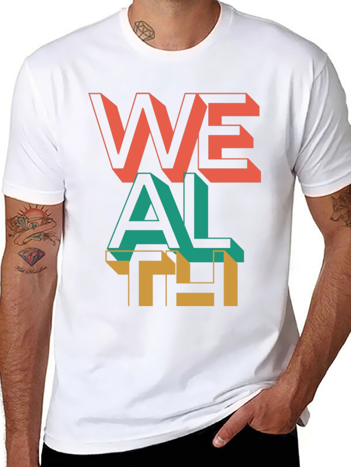 Trendy Wealth Graphic Print Black T-Shirt