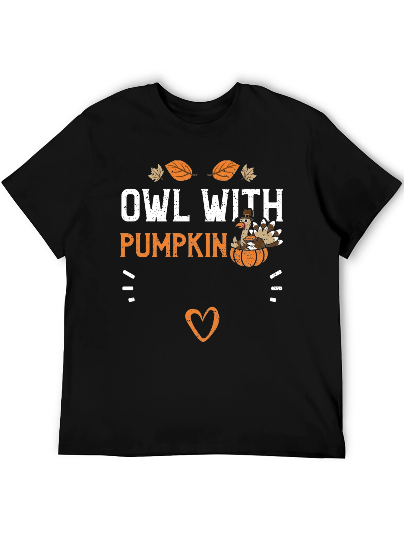 Owl With Pumpkin Thanksgiving Graphic T-Shirt
