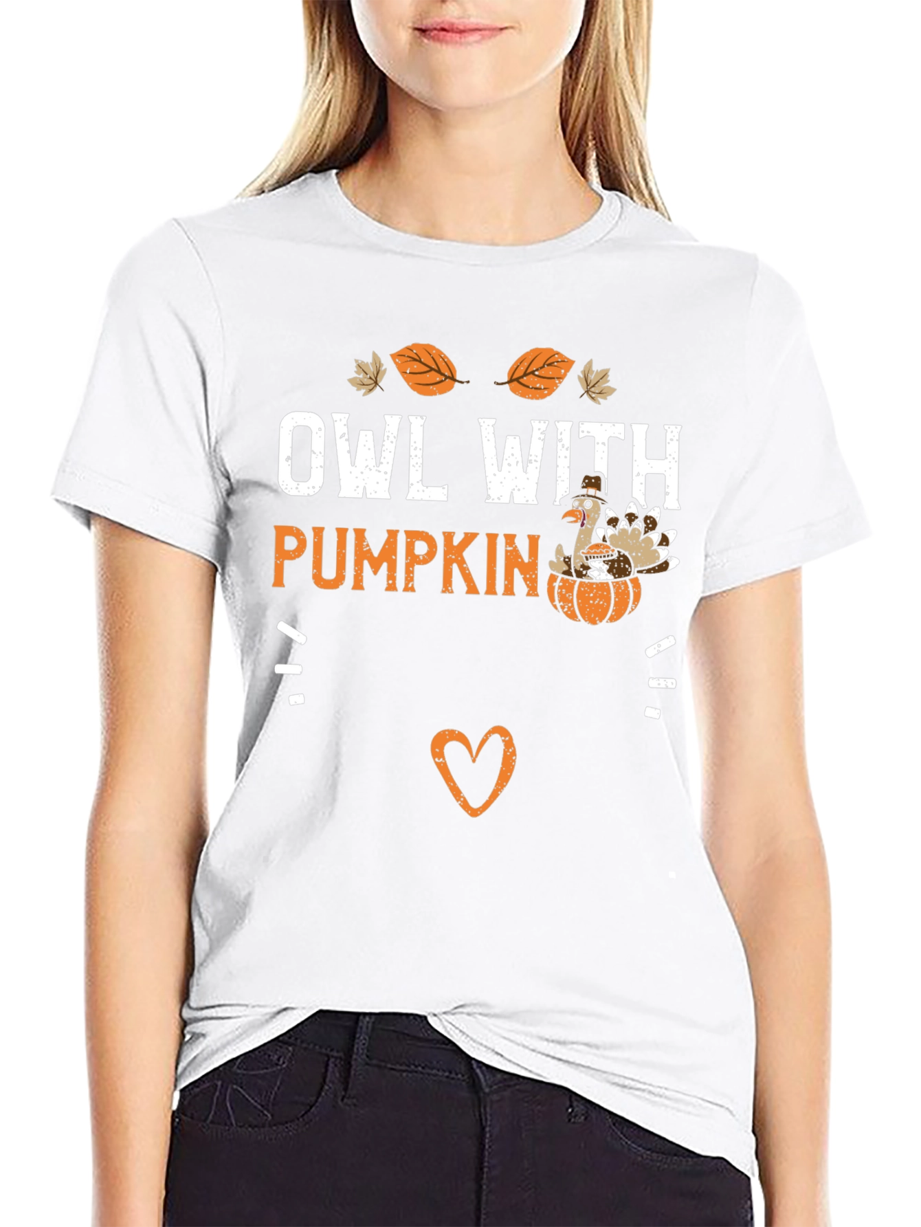 Owl With Pumpkin Thanksgiving Graphic T-Shirt
