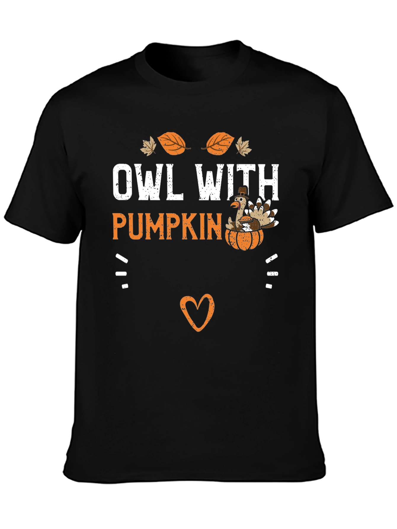 Owl With Pumpkin Thanksgiving Graphic T-Shirt