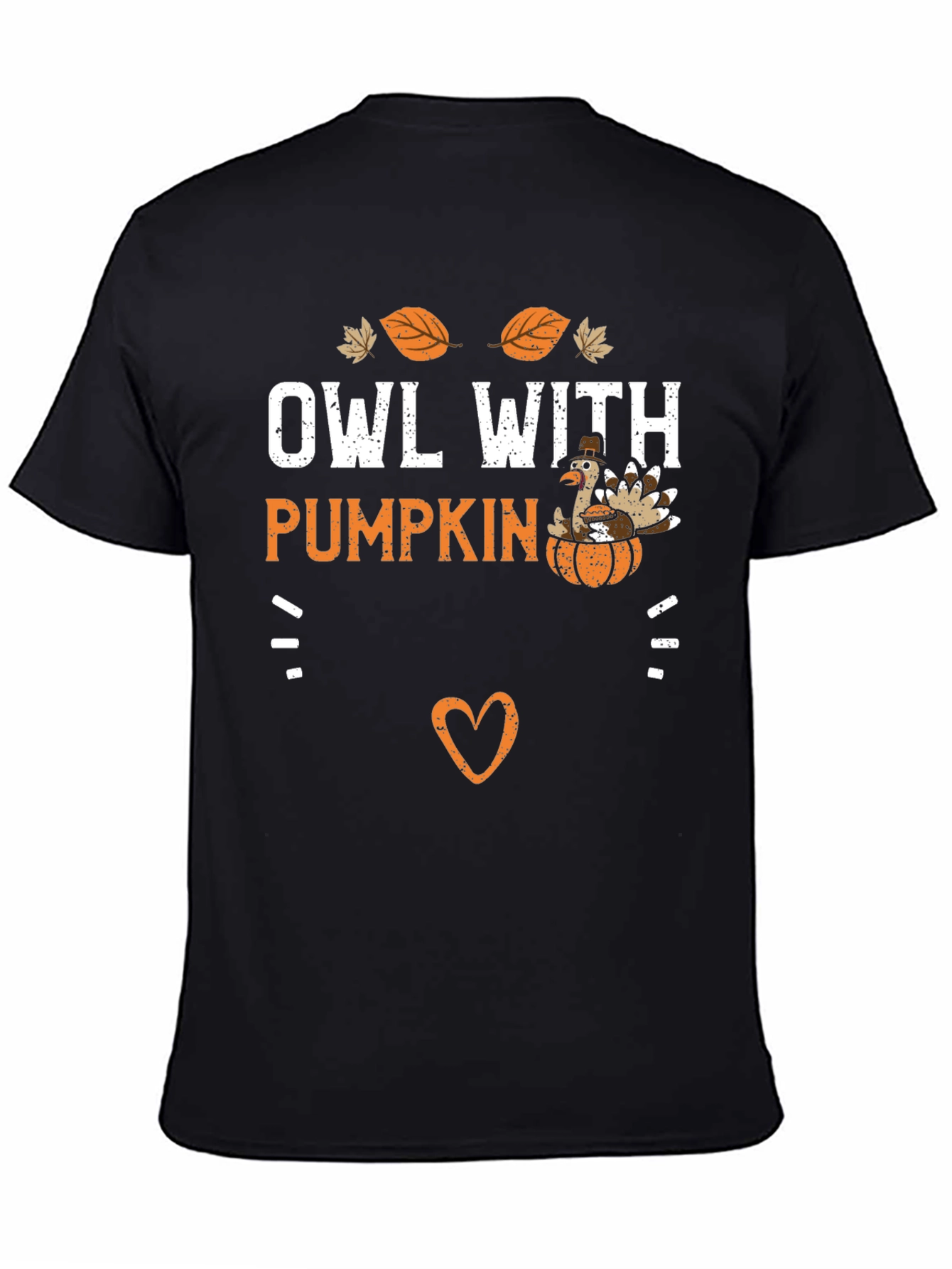Owl With Pumpkin Thanksgiving Graphic T-Shirt