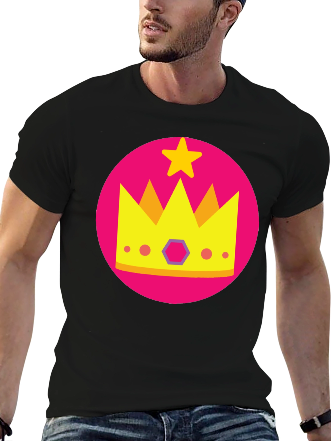 Crown Star Graphic Black T-Shirt