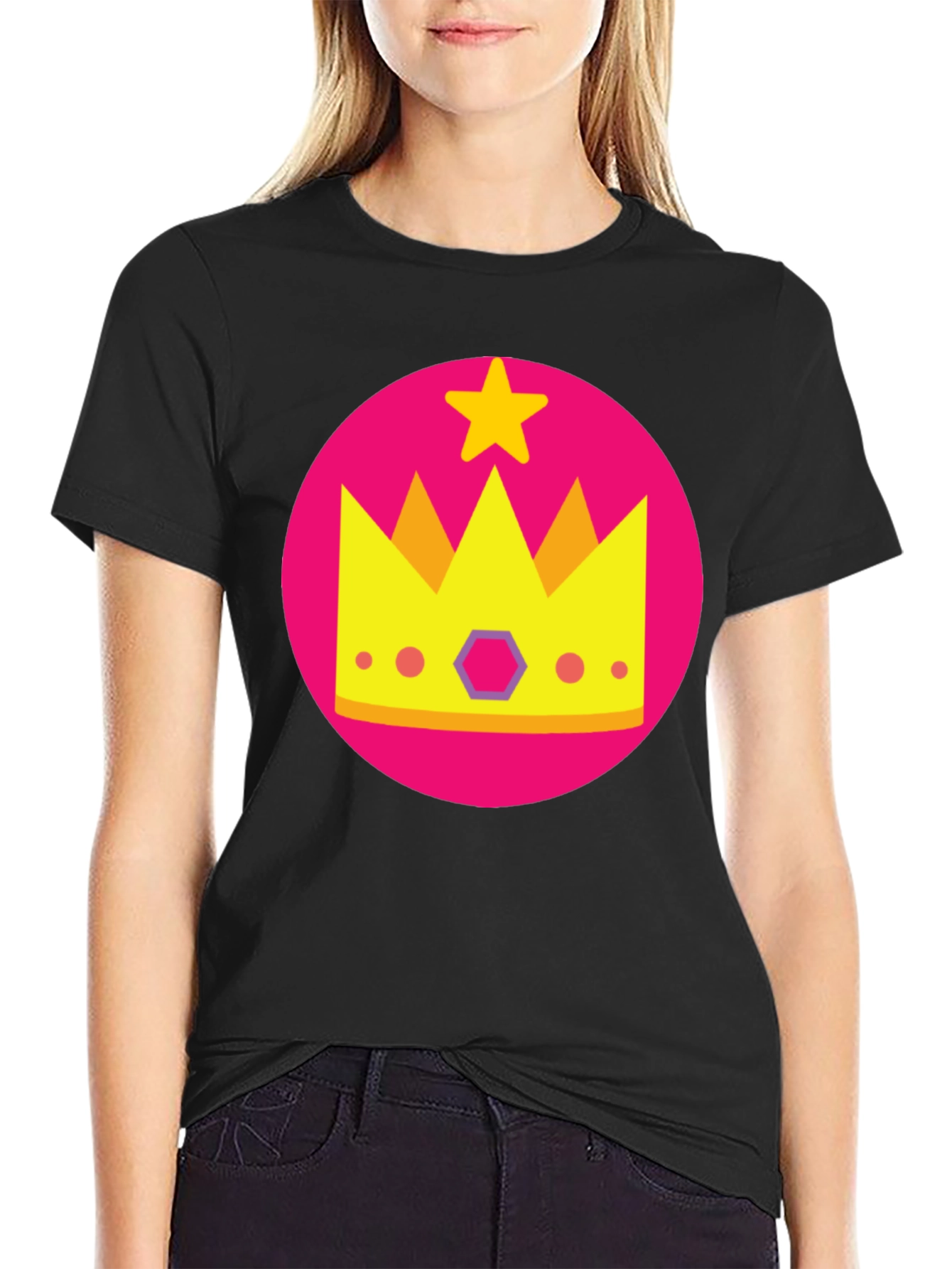 Crown Star Graphic Black T-Shirt