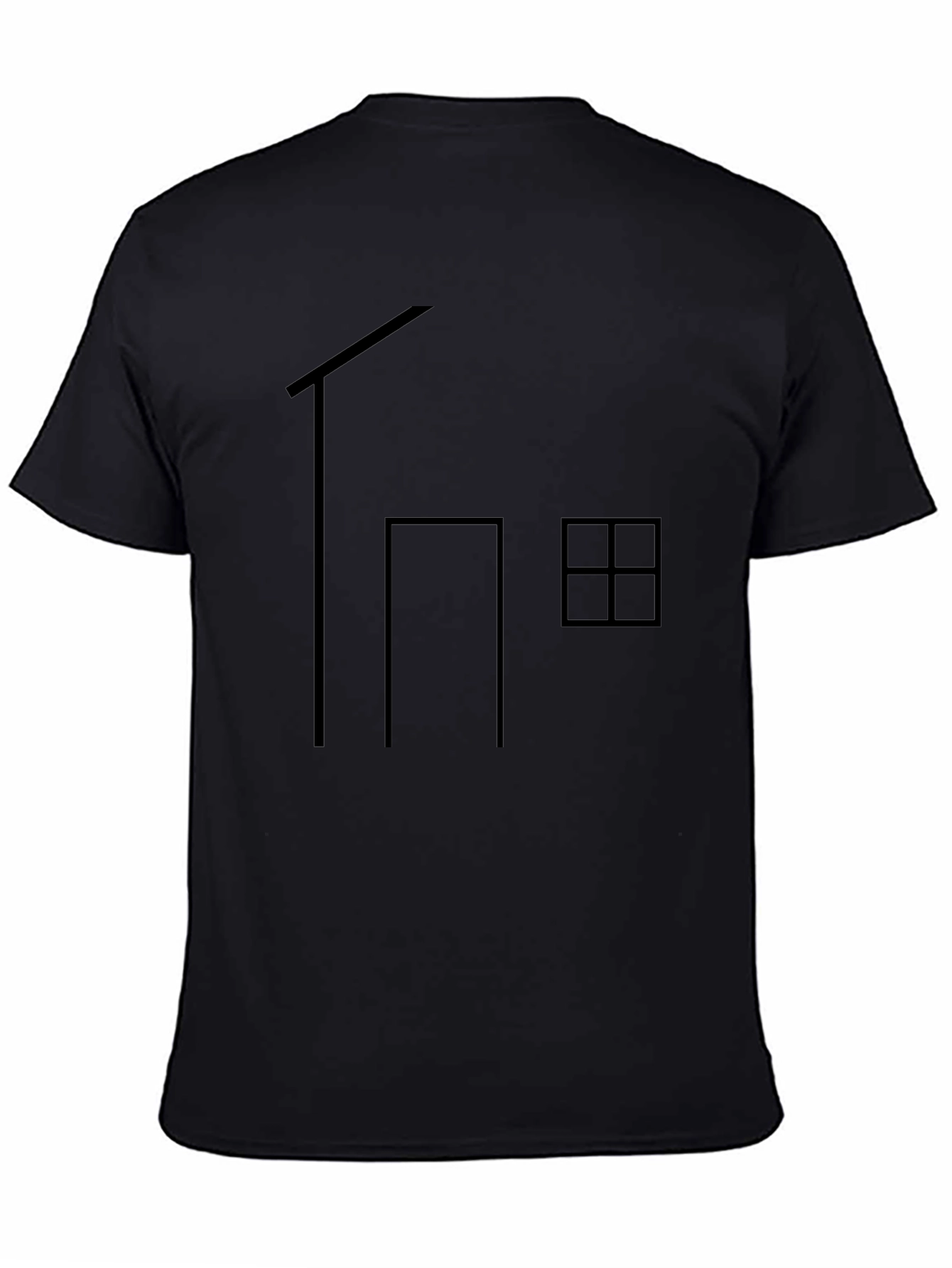 Minimalist House Graphic T-Shirt - Black