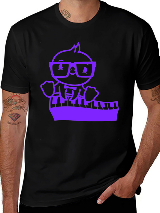Piano Playing Cartoon Character T-Shirt