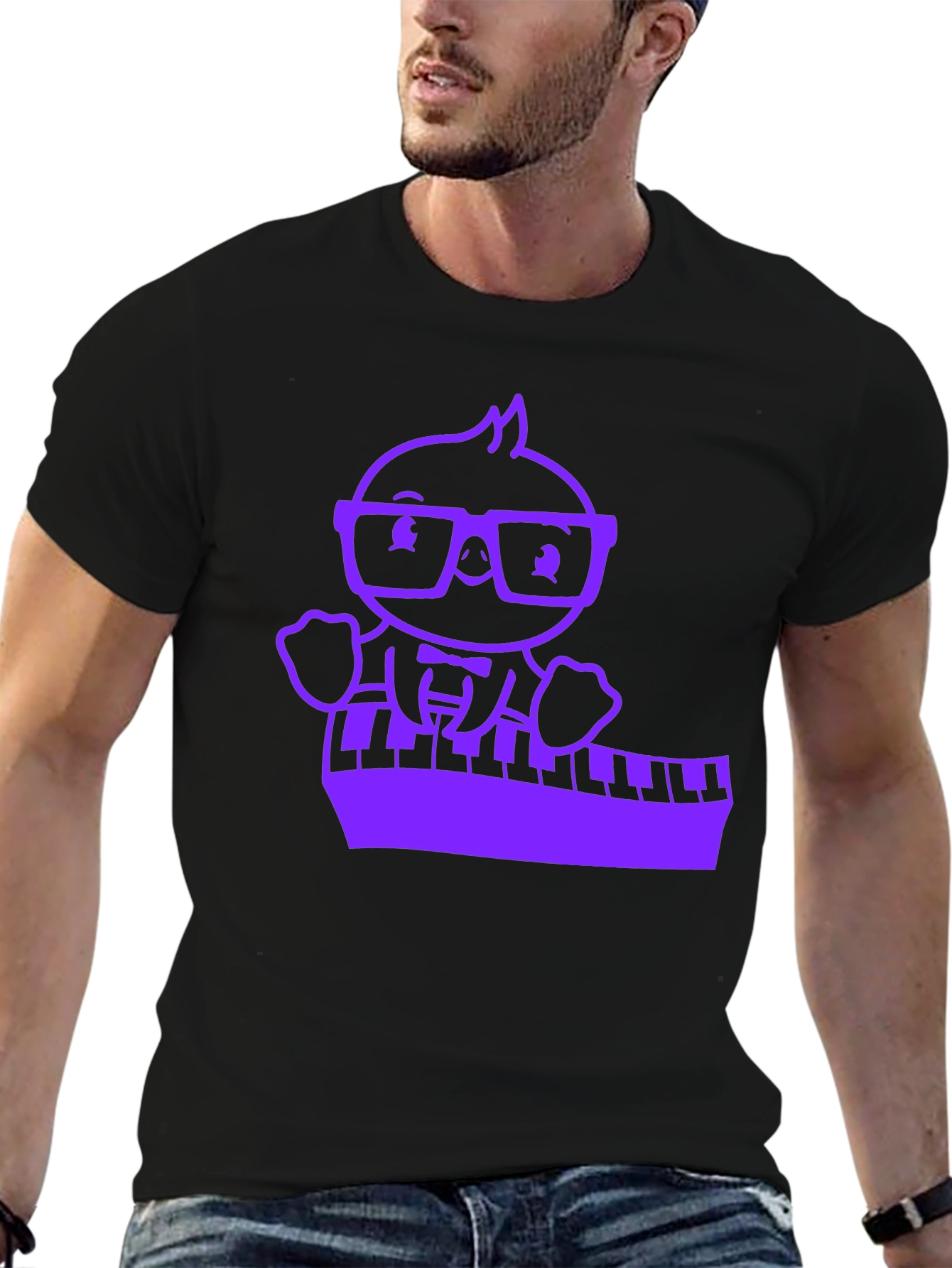 Piano Playing Cartoon Character T-Shirt