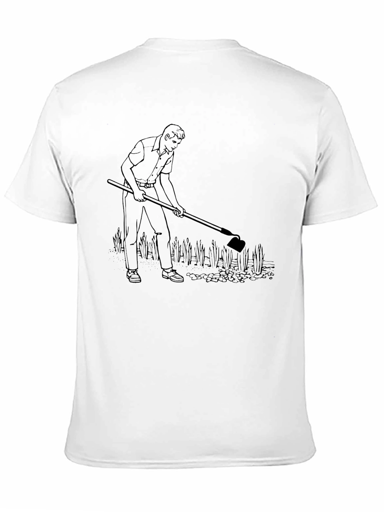 Man with Hoe Graphic Tee - Black Casual Shirt