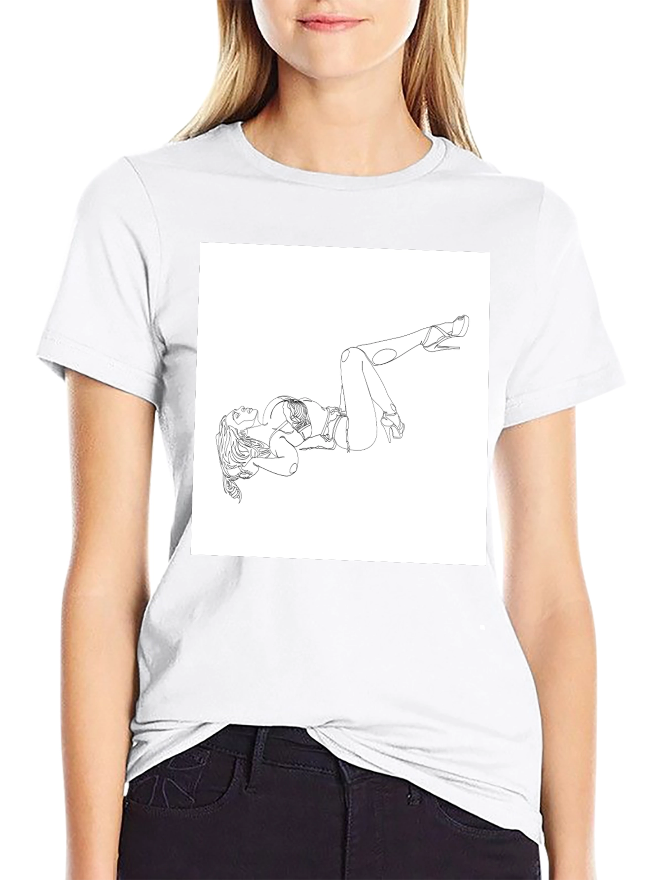 Line Art Graphic Tee - Modern Art Shirt